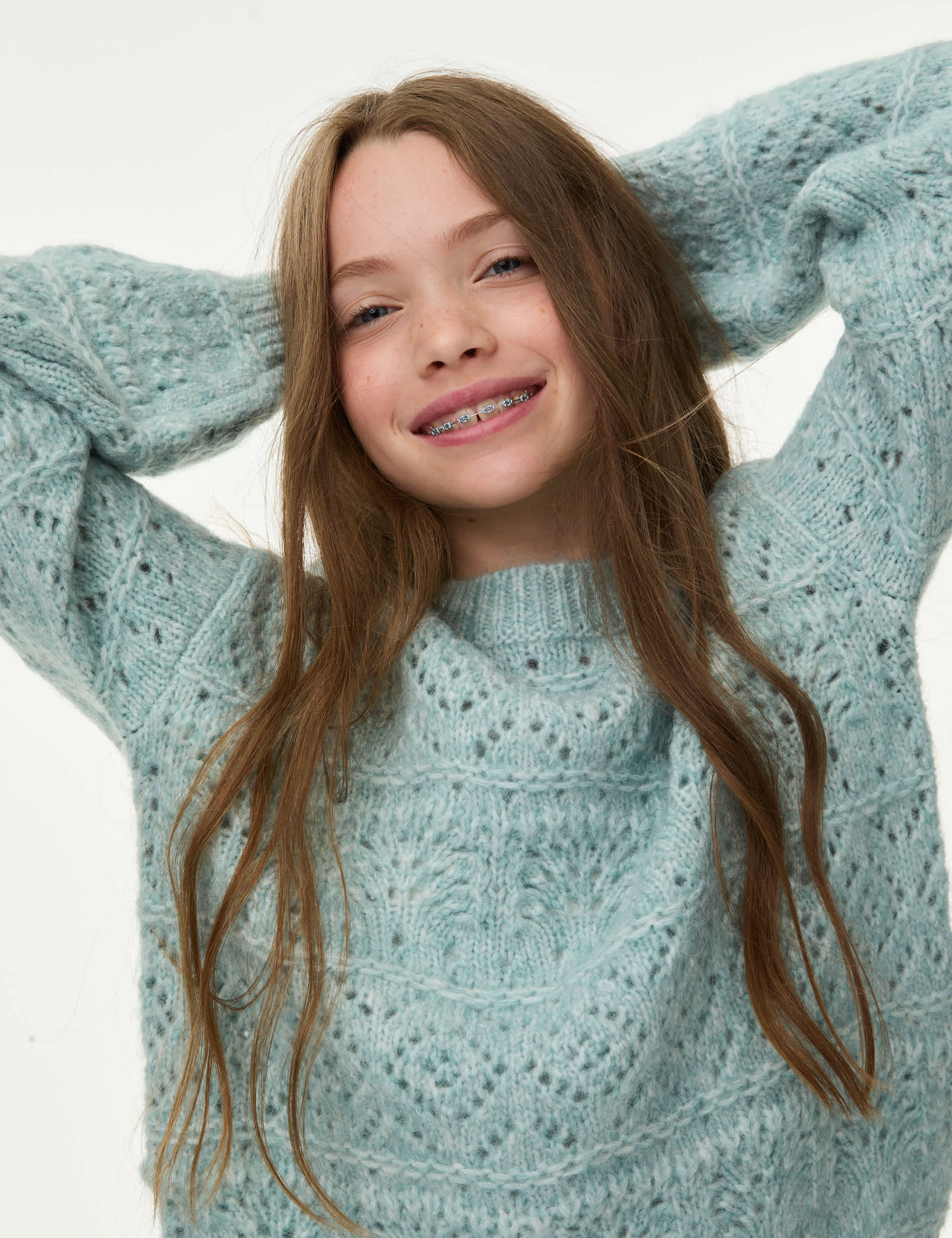 M&S Girls Patterned Knitted Jumper (6-16 Yrs)