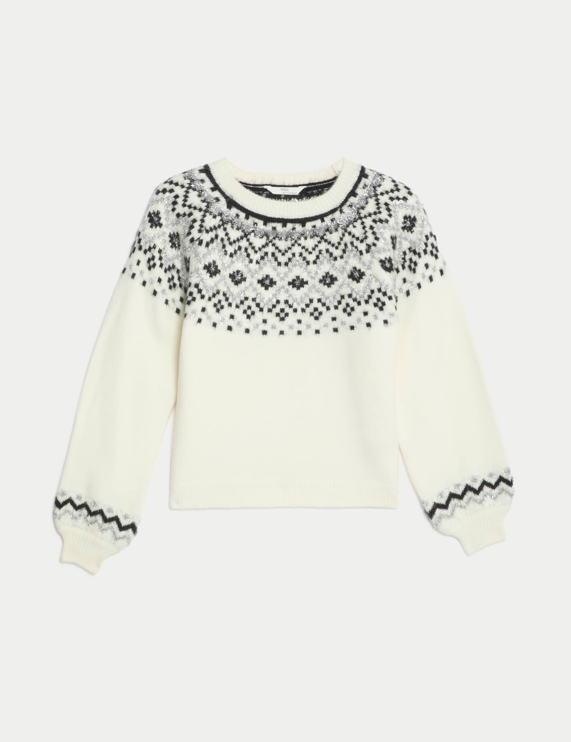 M&S Girls Fair Isle Jumper (6-16 Yrs)