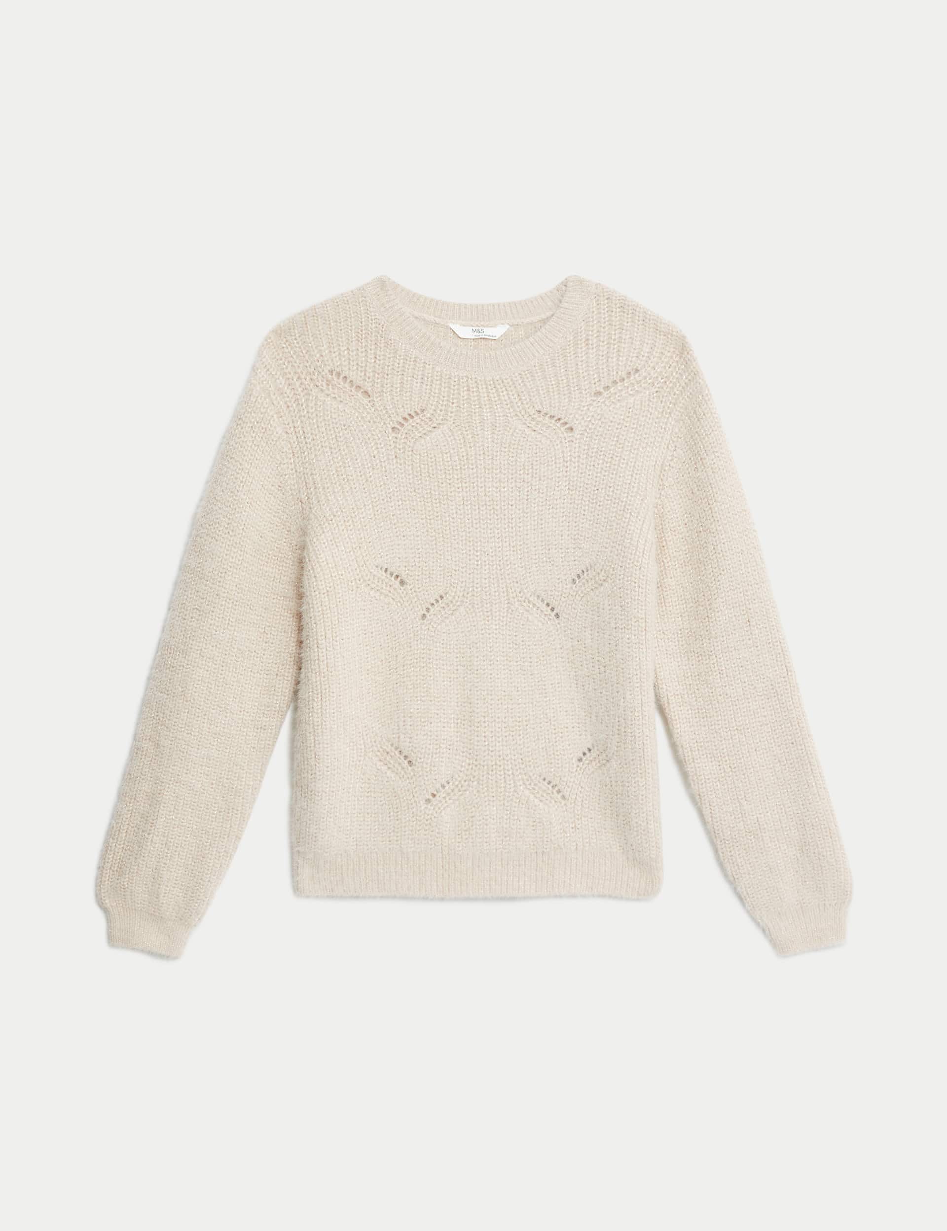 M&S Girls Fluffy Lurex Knitted Jumper (6-16 Yrs)