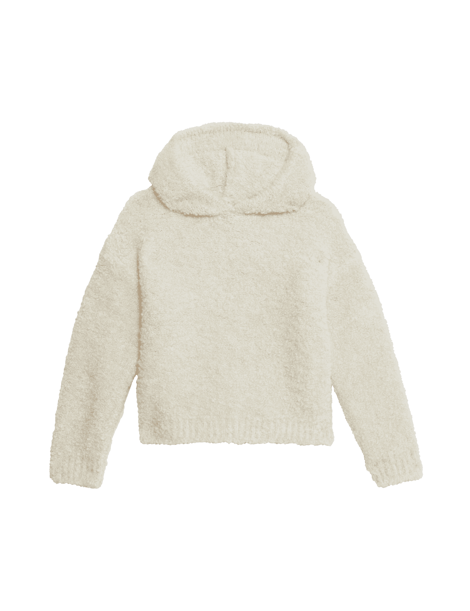 M&S Collection Girls Boucle Knit Hoodie (6-16 Yrs) - 13-14 - Ecru, Ecru