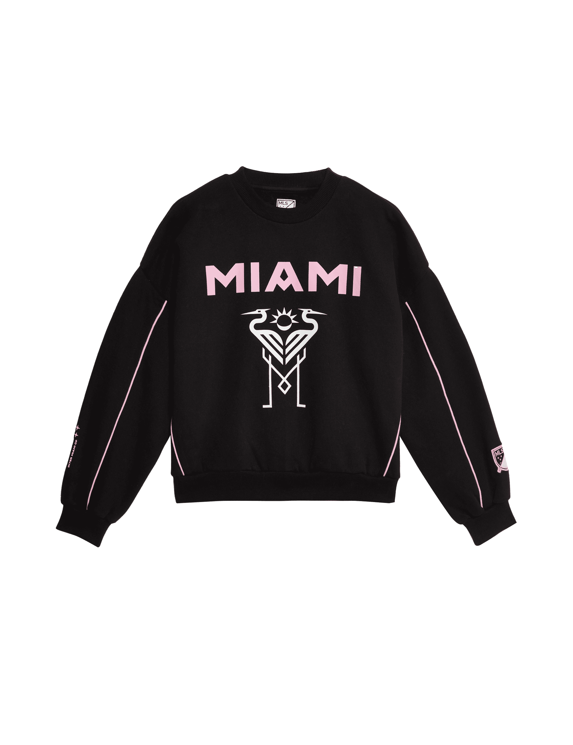 M&S Collection Girls Pure Cotton Inter Miami Sweatshirt (6-16 Yrs) - 9-10Y - Black Mix, Black Mix