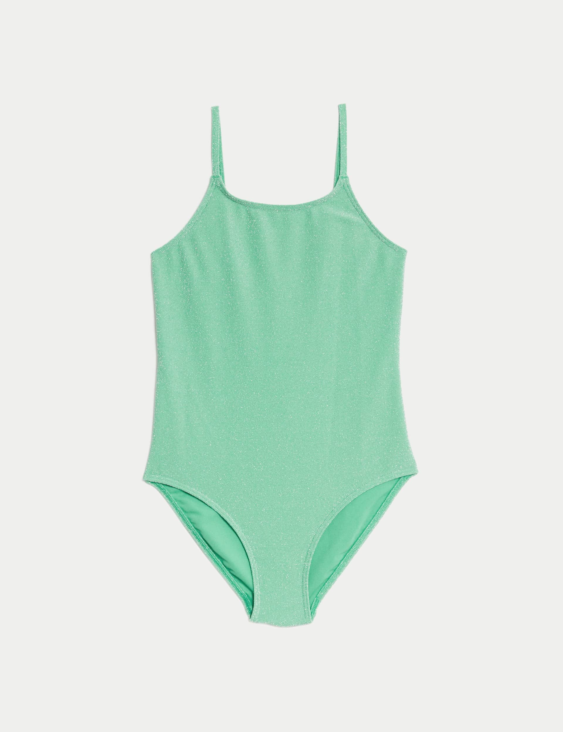 M&S Girls Sparkle Swimsuit (6-16 Yrs) - 8-9 Y - Green, Green