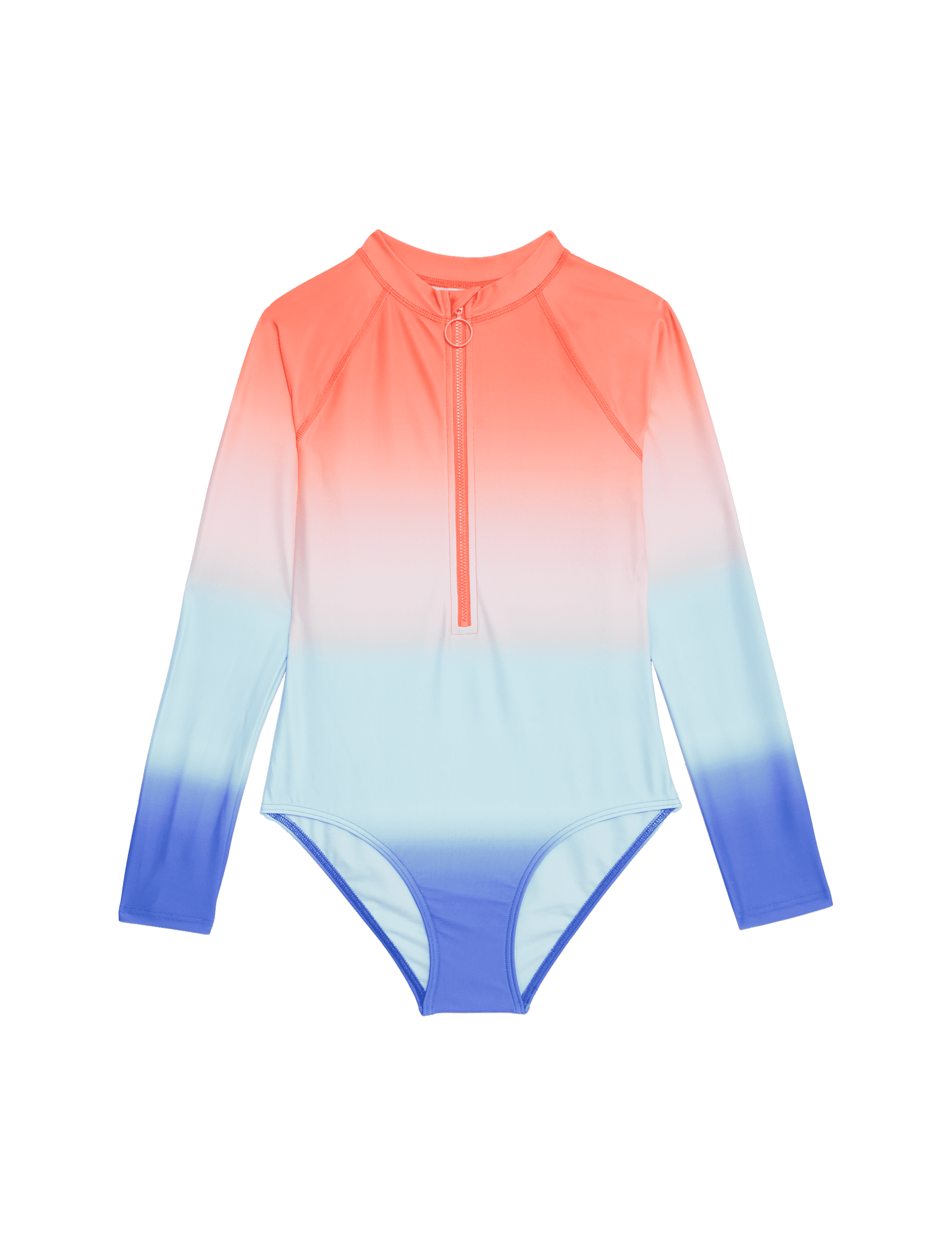 M&S Collection Girls Ombr Long Sleeve Swimsuit (6-16 Yrs) - 7-8 Y - Multi, Multi