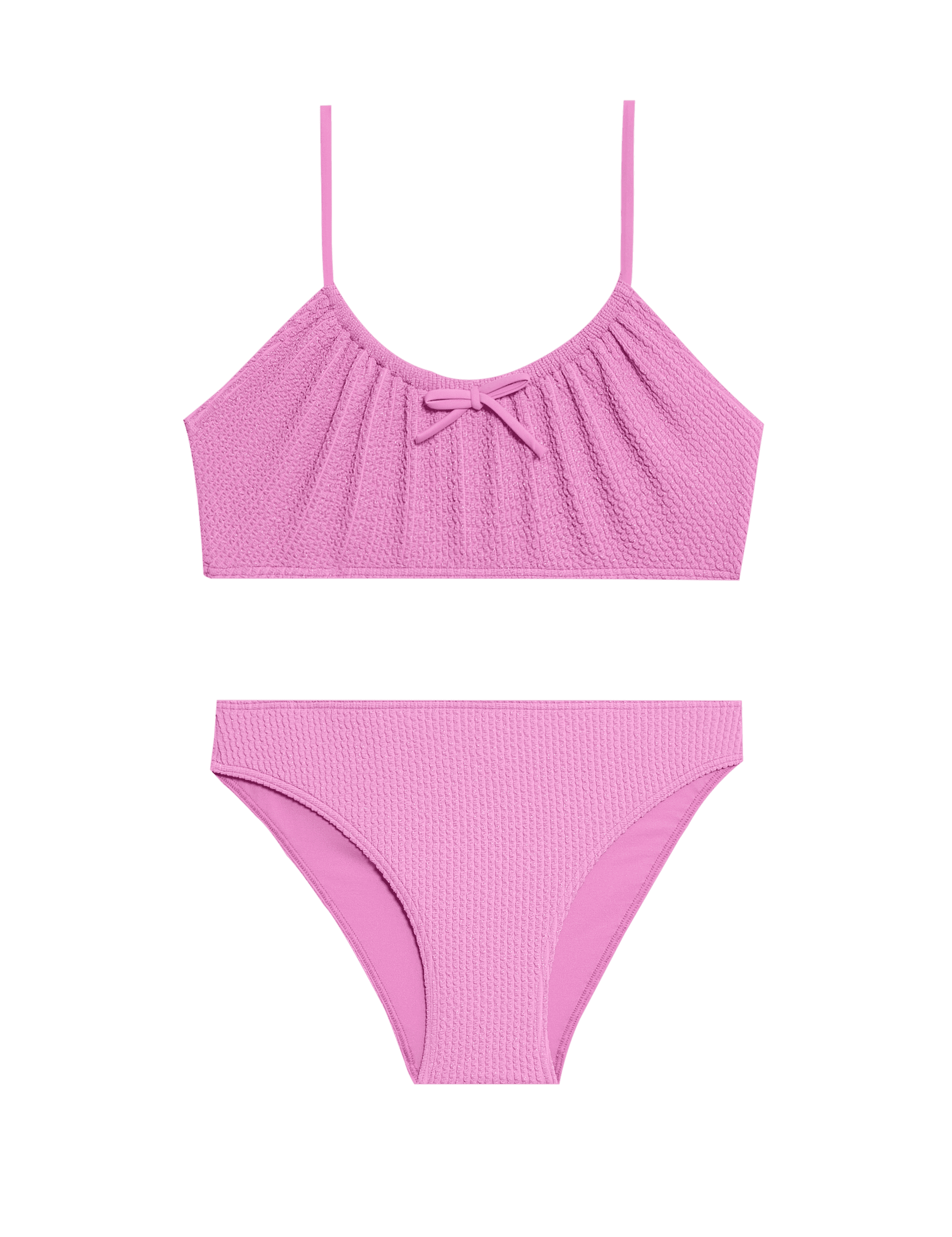 M&S Collection Girls Glitter Crinkle Halterneck Bikini (6-16 Yrs) - 15-16 - Purple Mix, Purple Mix