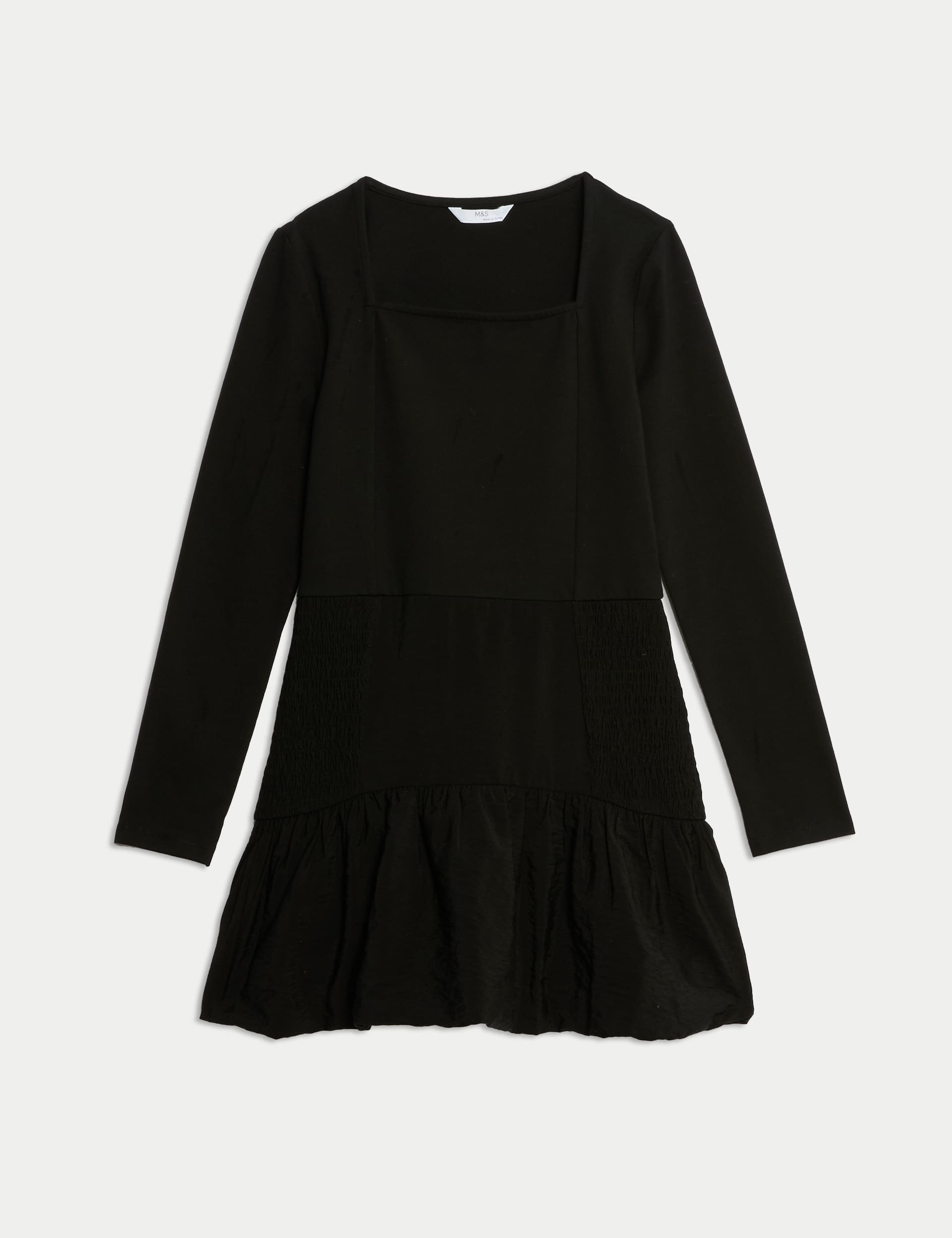 M&S Collection Girls Cotton Rich Puff Ball Dress (6-16 Yrs) - 15-16 - Black, Black