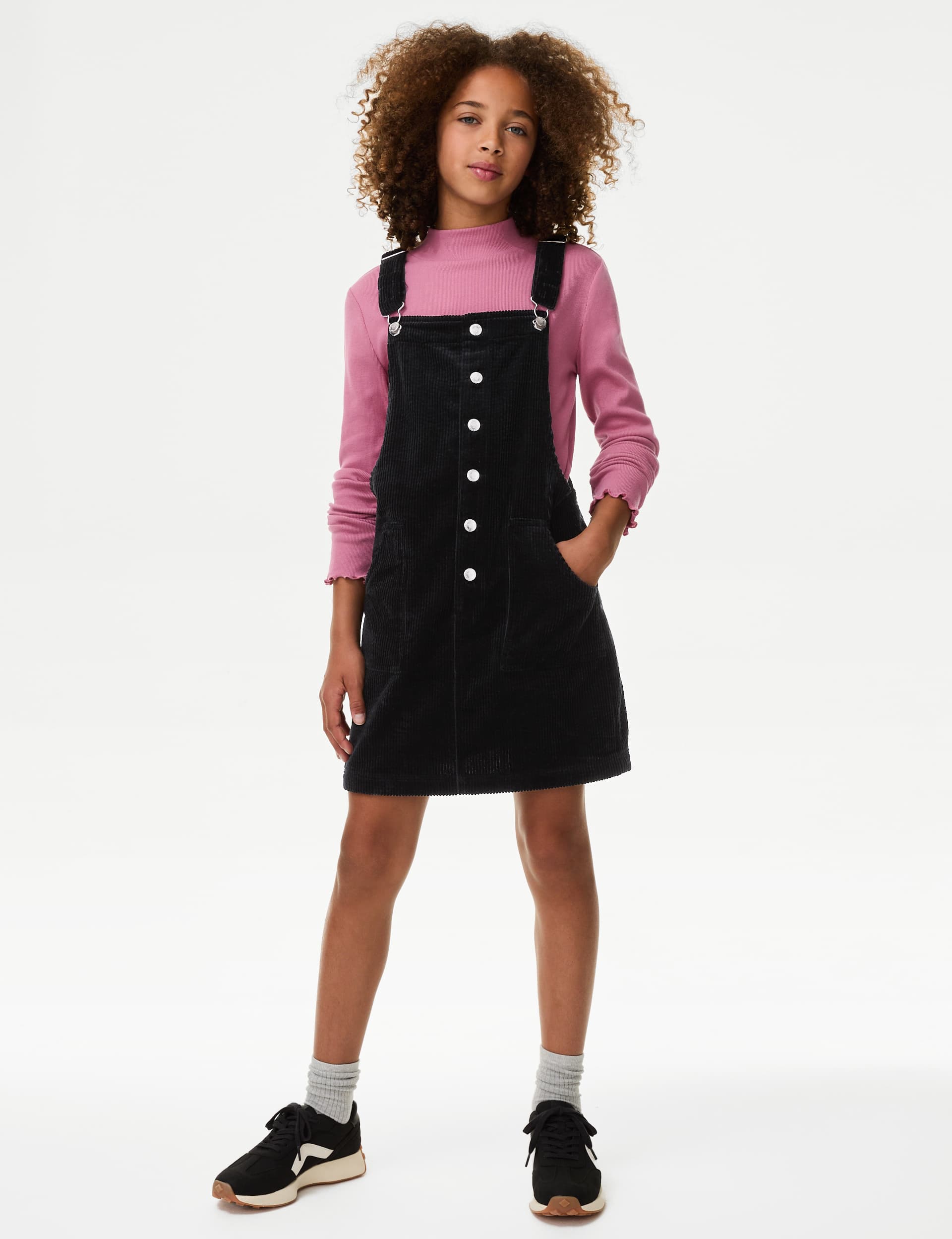 M&S Girls 2pc Cord Pinafore Outfit (6-16 Yrs)