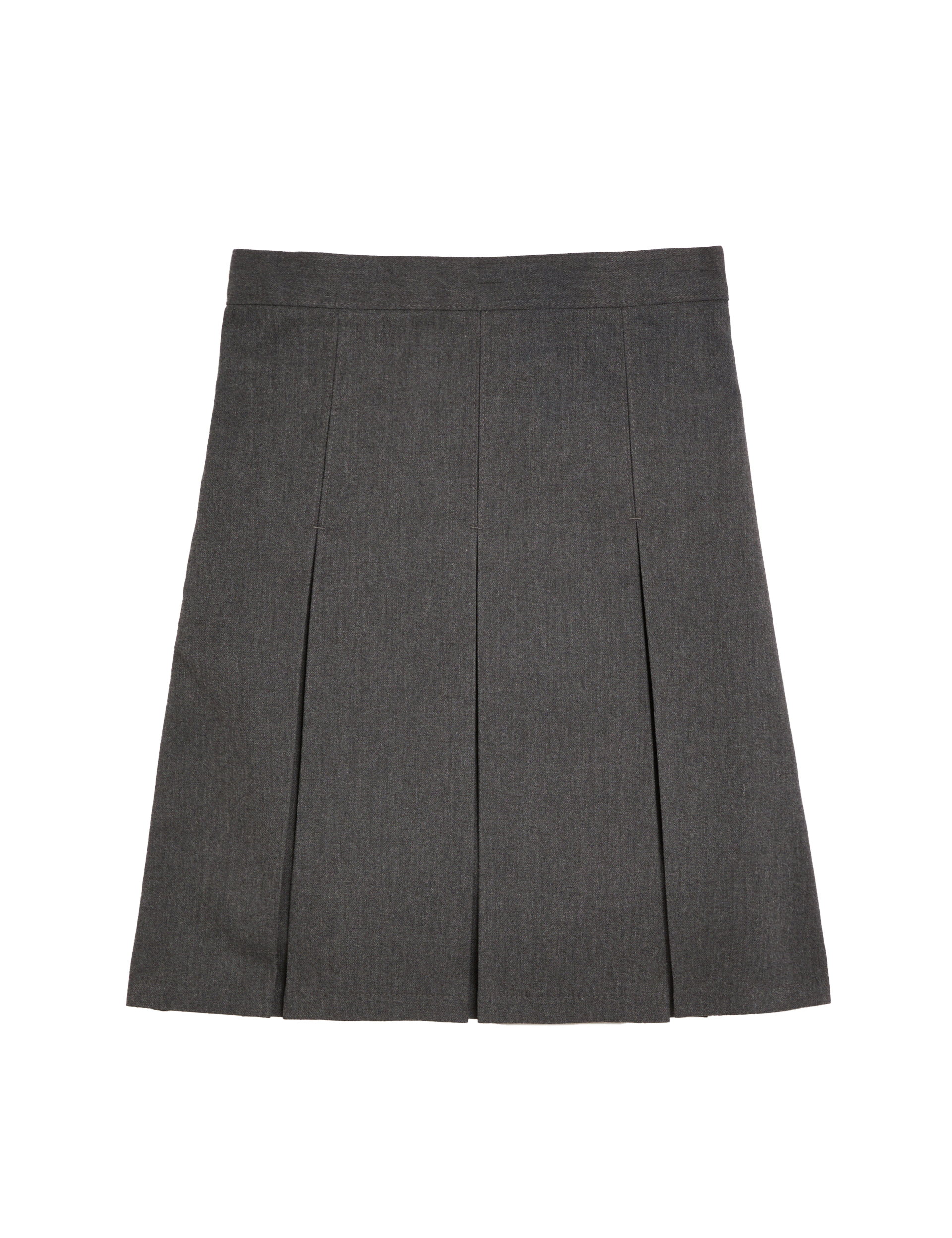 M&S Collection Girls Slim Fit Permanent Pleats School Skirt (2-18 Yrs) - 5-6 Y - Grey, Grey,Black