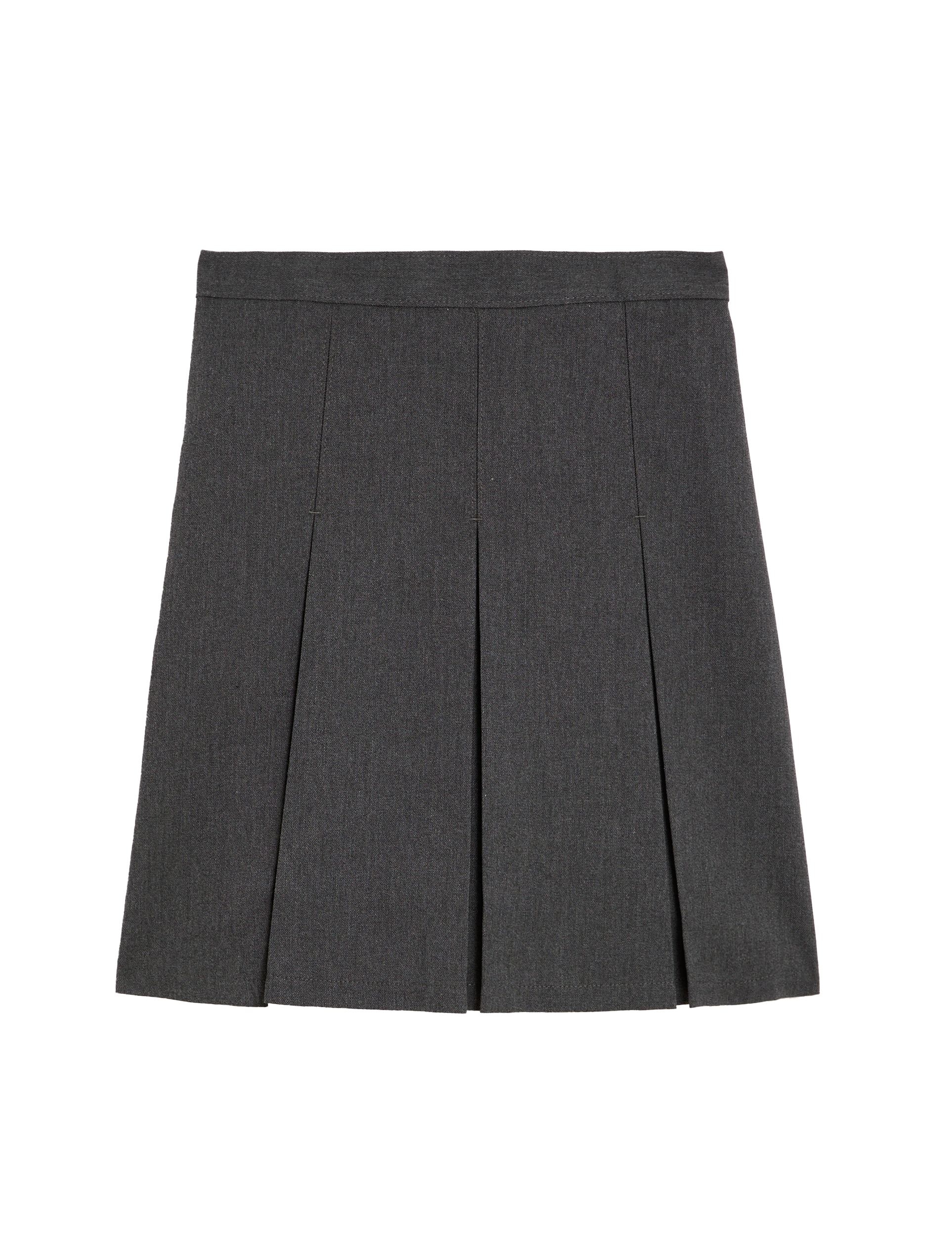 M&S Collection Girls Plus Fit Permanent Pleats School Skirt (2-18 Yrs) - 7-8 Y - Grey, Grey