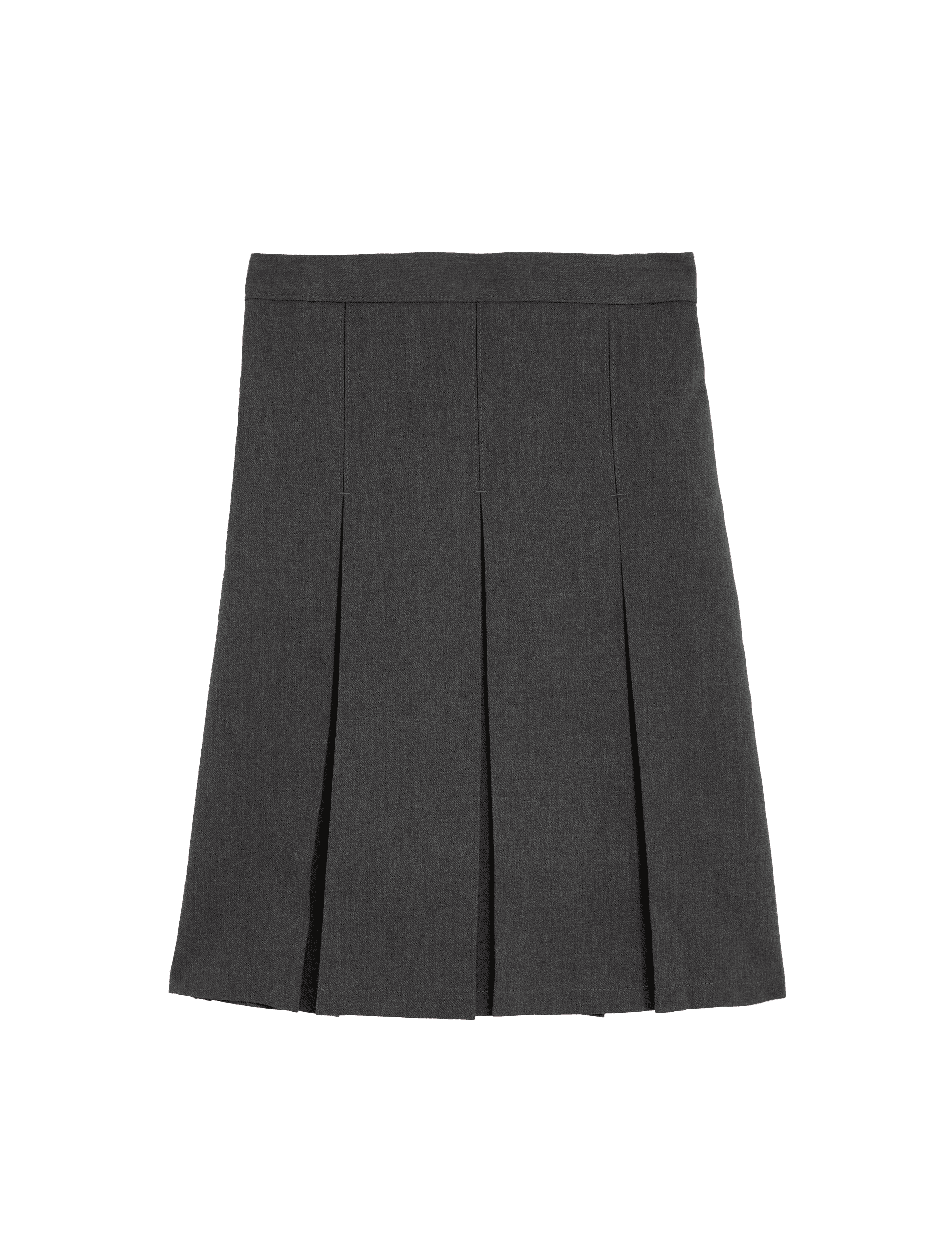 M&S Collection Girls Longer Length School Skirt (2-16 Yrs) - 5-6 YXL - Grey, Grey