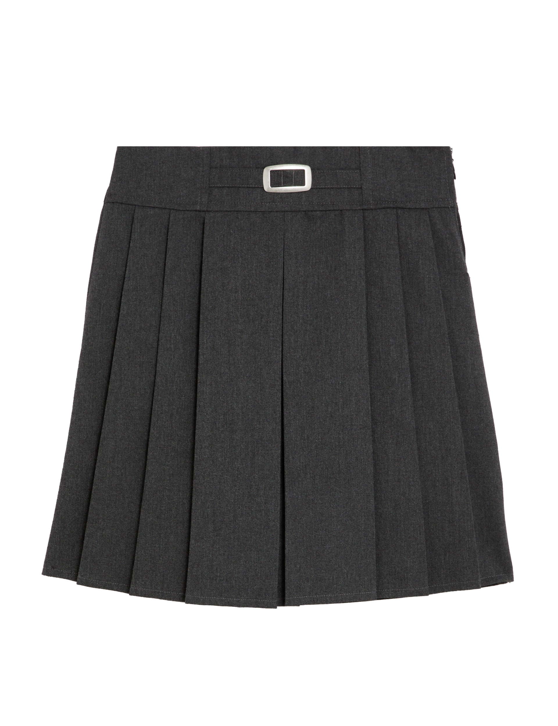 M&S Collection Girls Permanent Pleats School Skirt (2-16 Yrs) - 5-6 Y - Grey, Grey