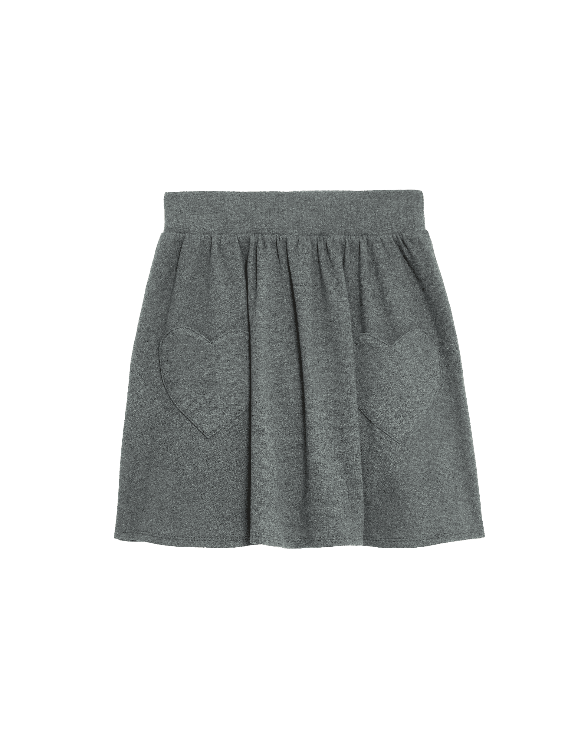 M&S Collection Girls Cotton Rich Skater School Skirt (2-14 Yrs) - 12-13 - Grey, Grey