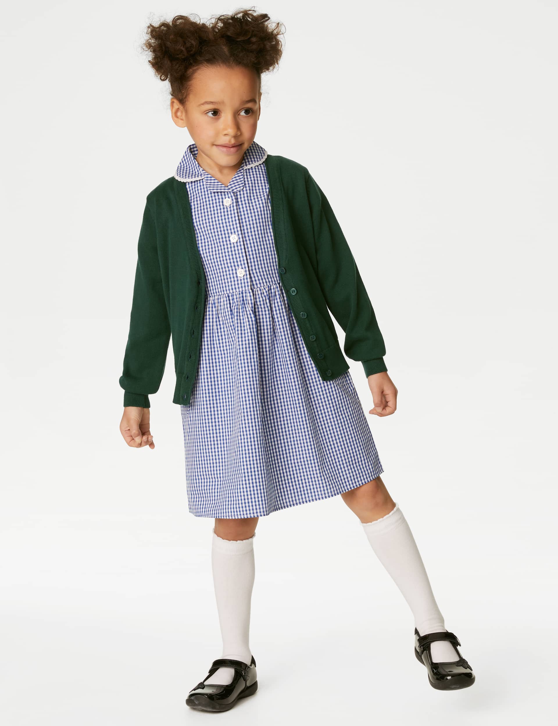 M&S Girls 2 pack Pure Cotton School Cardigan (3-18 Yrs) - 5-6 Y - Green, Black,Red,Navy,Grey,Green,Blue,Burgundy