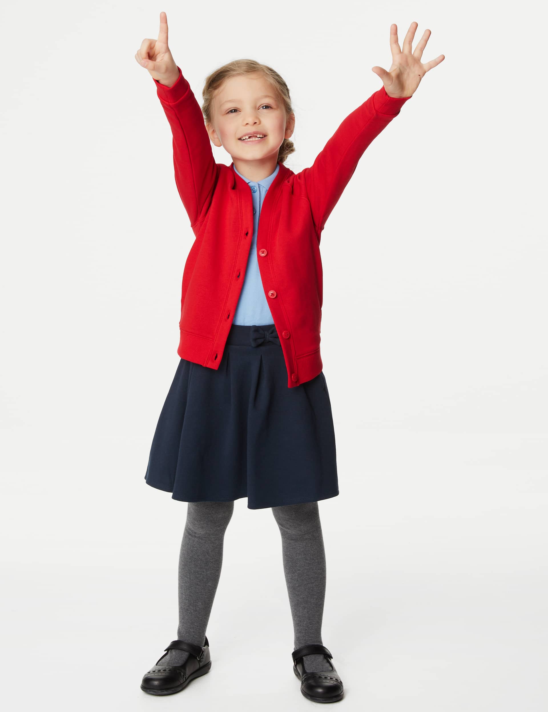 M&S Collection Girls Jersey School Cardigan (2-18 Yrs) - 13-14 - Red, Royal Blue,Navy,Red,Bottle Green