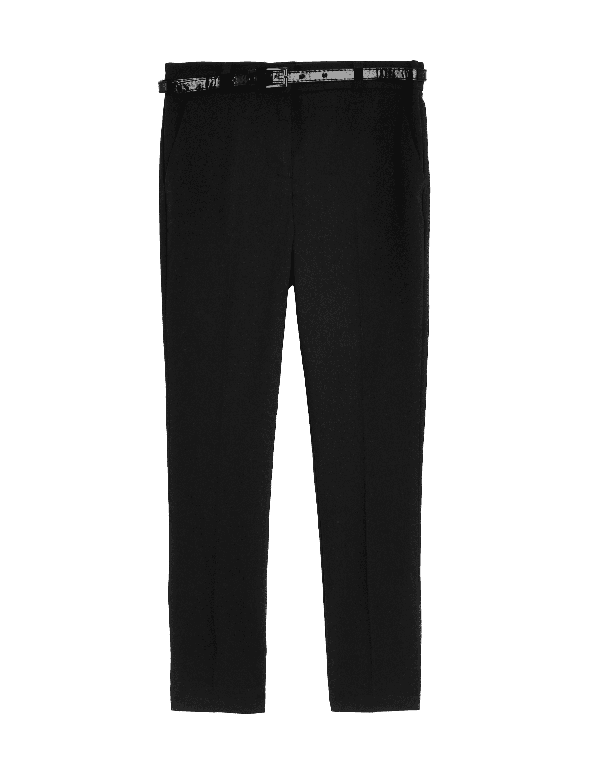 M&S Collection Girls Super Skinny Belted School Trousers (2-18 Yrs) - 13-14 - Black, Black