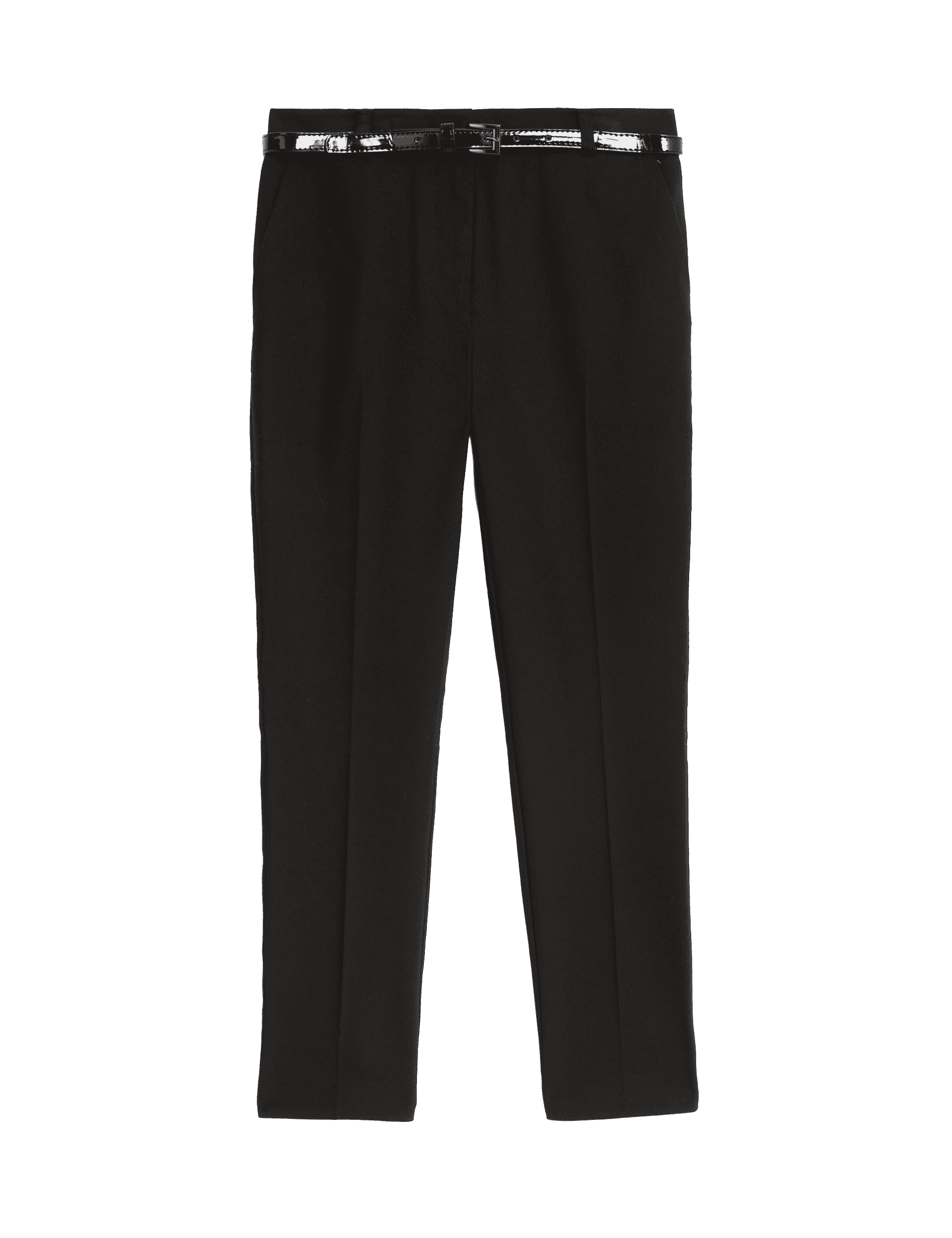 M&S Collection Girls Skinny Leg Belted School Trousers (2-18 Yrs) - 13-14 - Black, Black