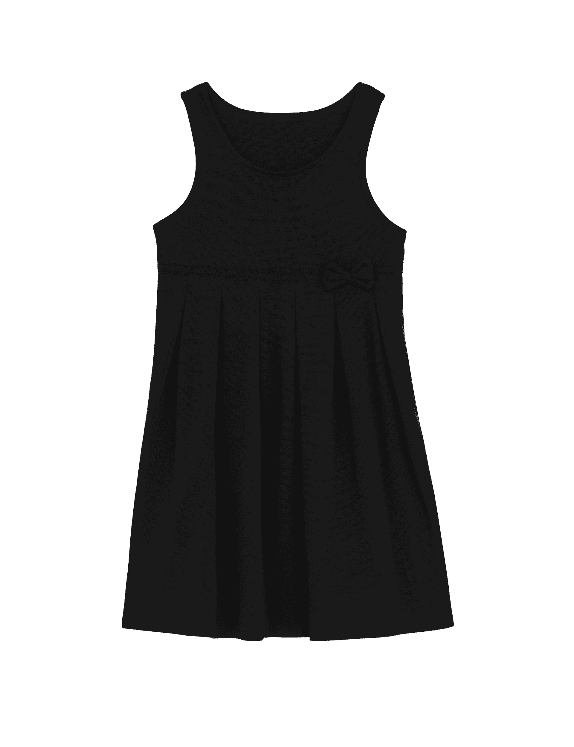 M&S Collection Girls Jersey Bow School Pinafore (2-12 Yrs) - 9-10Y - Black, Black,Grey