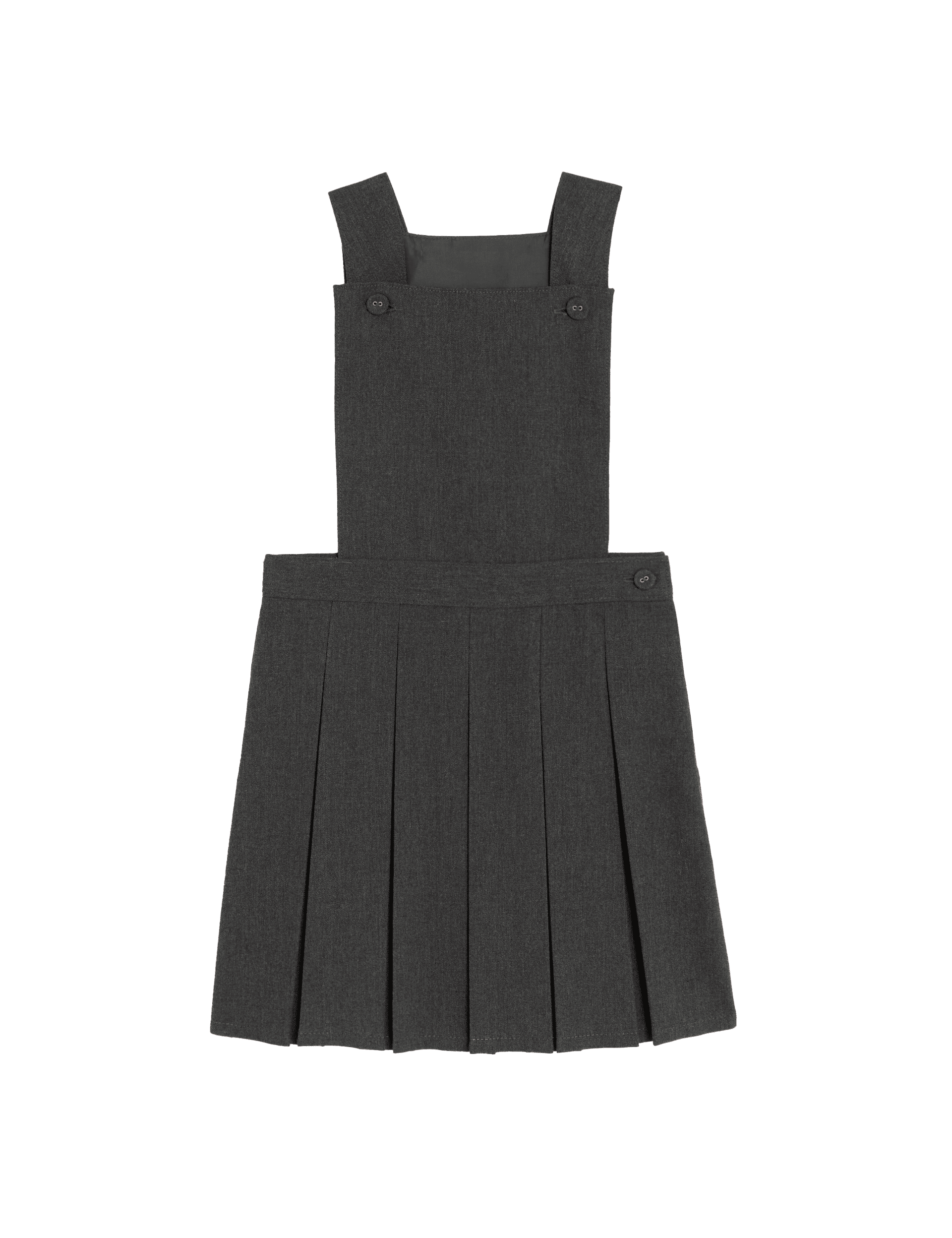 M&S Collection Girls Pleated Bib School Pinafore (2-12 Yrs) - 11-12 - Grey, Grey