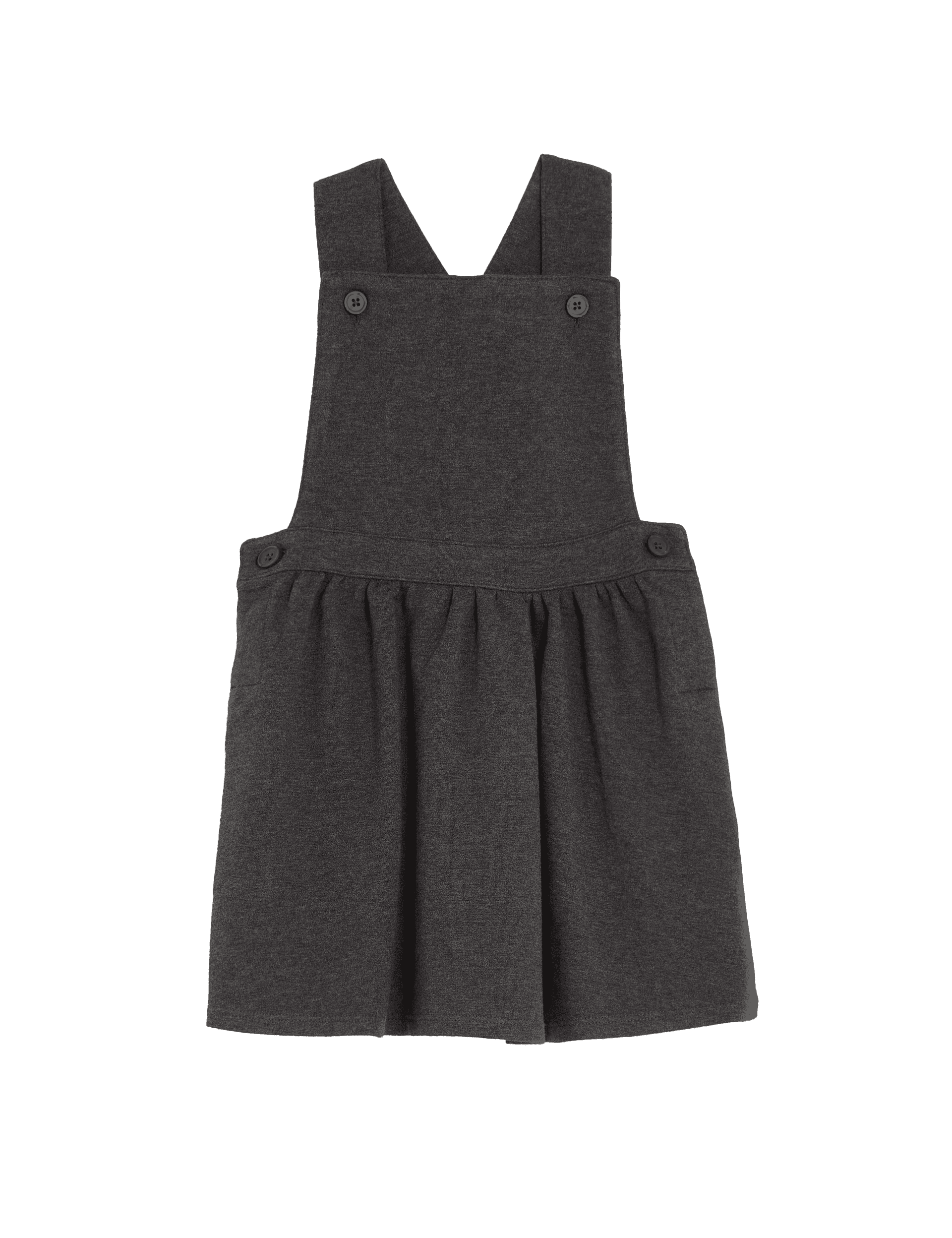 M&S Collection Girls Jersey School Pinafore (2-12 Yrs) - 11-12 - Grey, Grey