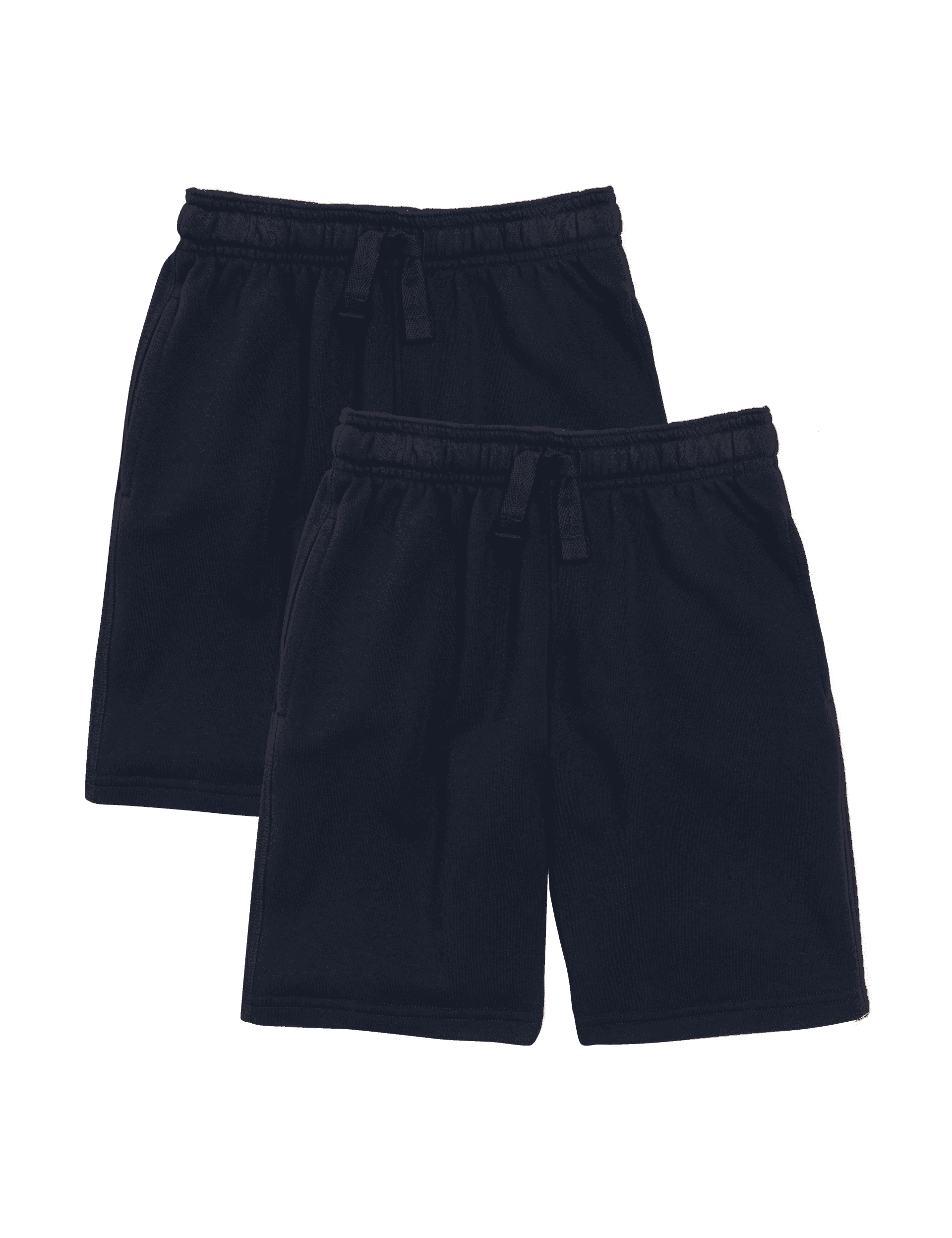 Goodmove 2 Pack Unisex School Sweat Shorts (2-16 Yrs) - 6-7 Y - Navy, Black,Navy