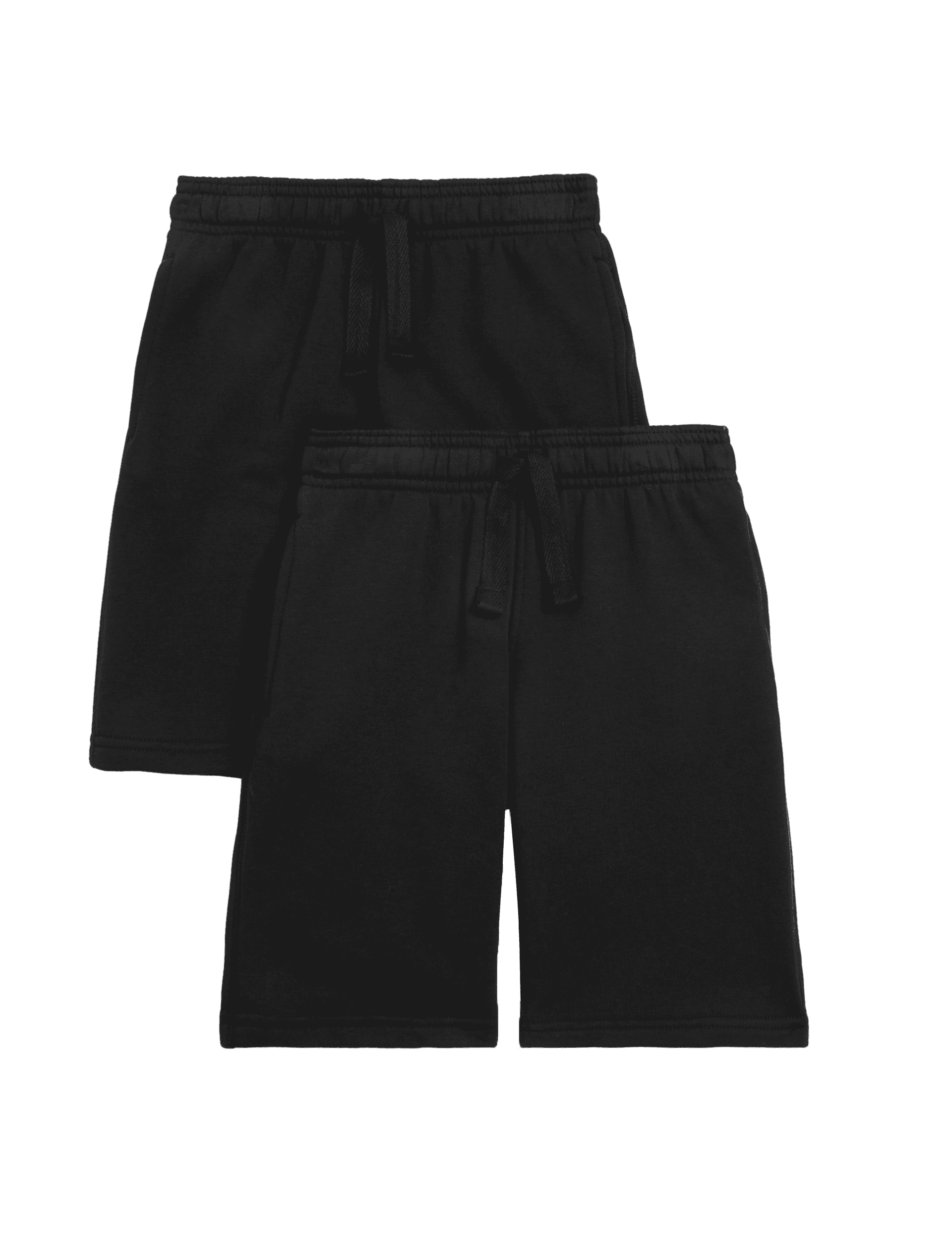 Goodmove 2 Pack Unisex School Sweat Shorts (2-16 Yrs) - 4-5 Y - Black, Black,Navy