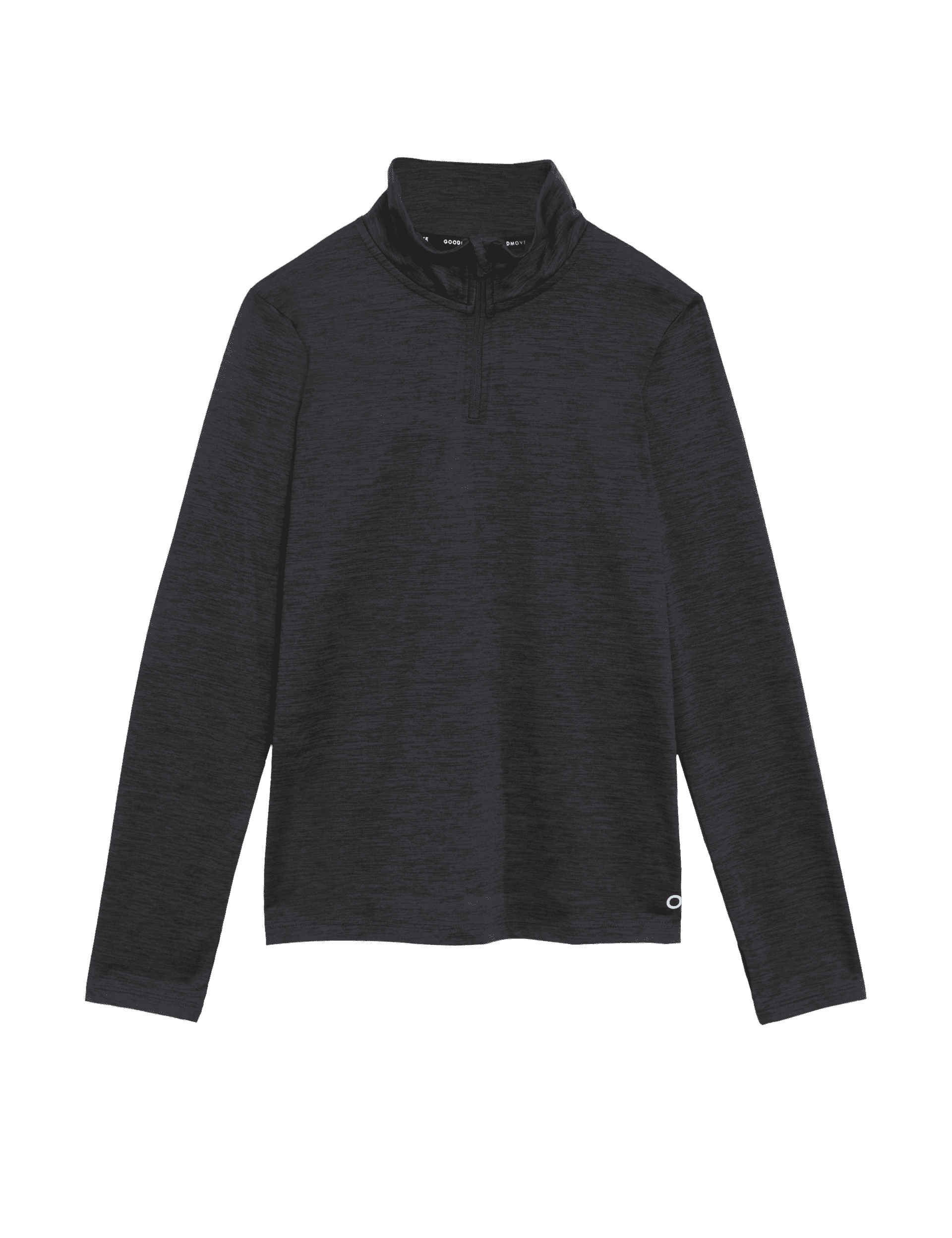 Goodmove Unisex Half Zip Sports Top (6-16 Yrs) - 7-8 Y - Black Mix, Black Mix