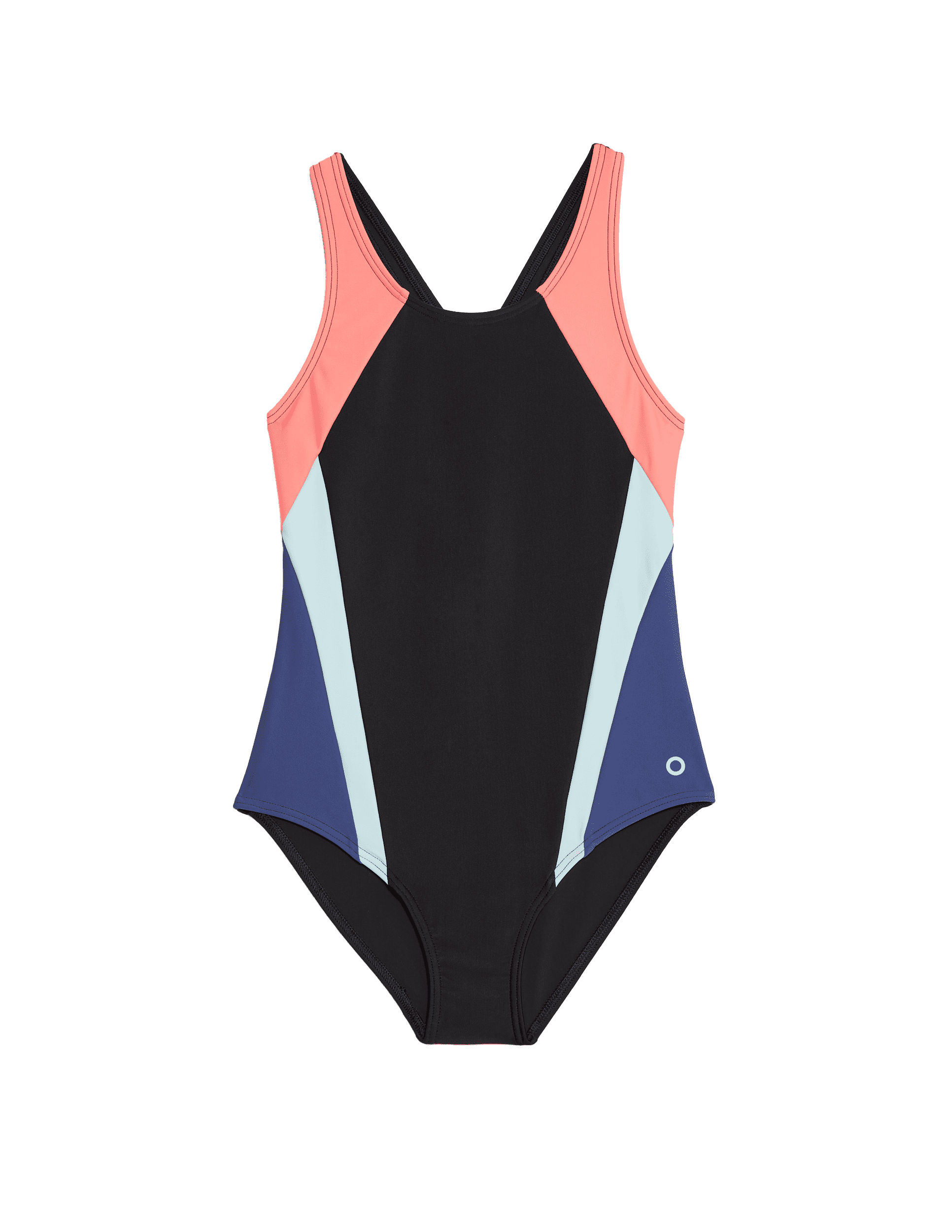 Goodmove Girls Colourblock Swimsuit (6-16 Yrs) - 13-14 - Black Mix, Black Mix