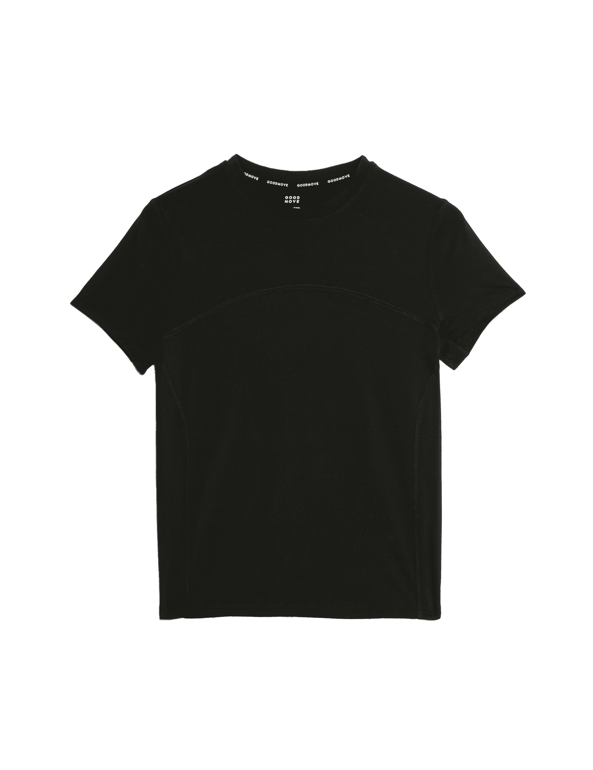 Goodmove Mesh Panel T-Shirt (6-16 Yrs) - 11-12 - Black, Black