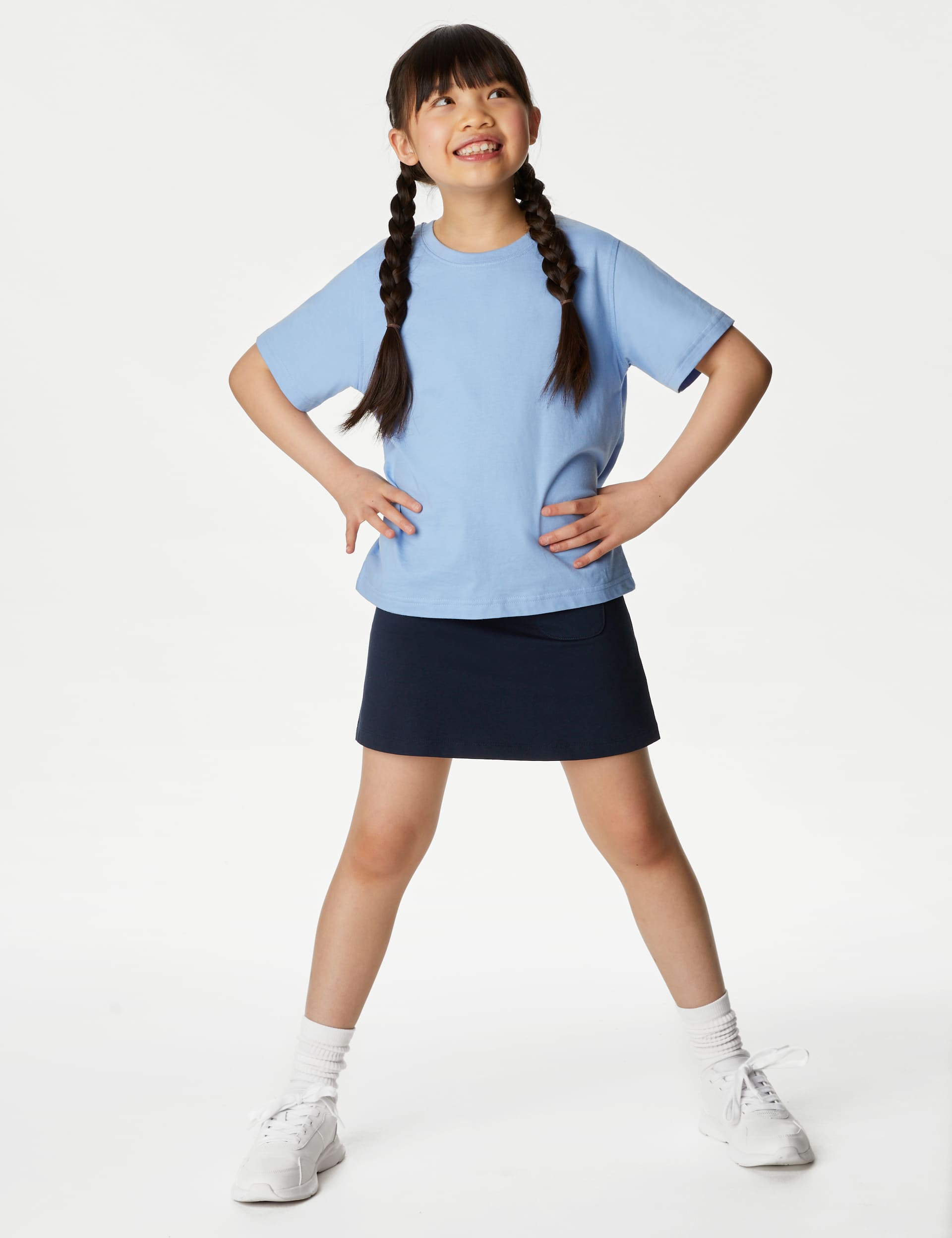 Goodmove Girls Sports School Skorts (2-16 Yrs) - 7-8 Y - Navy, Navy