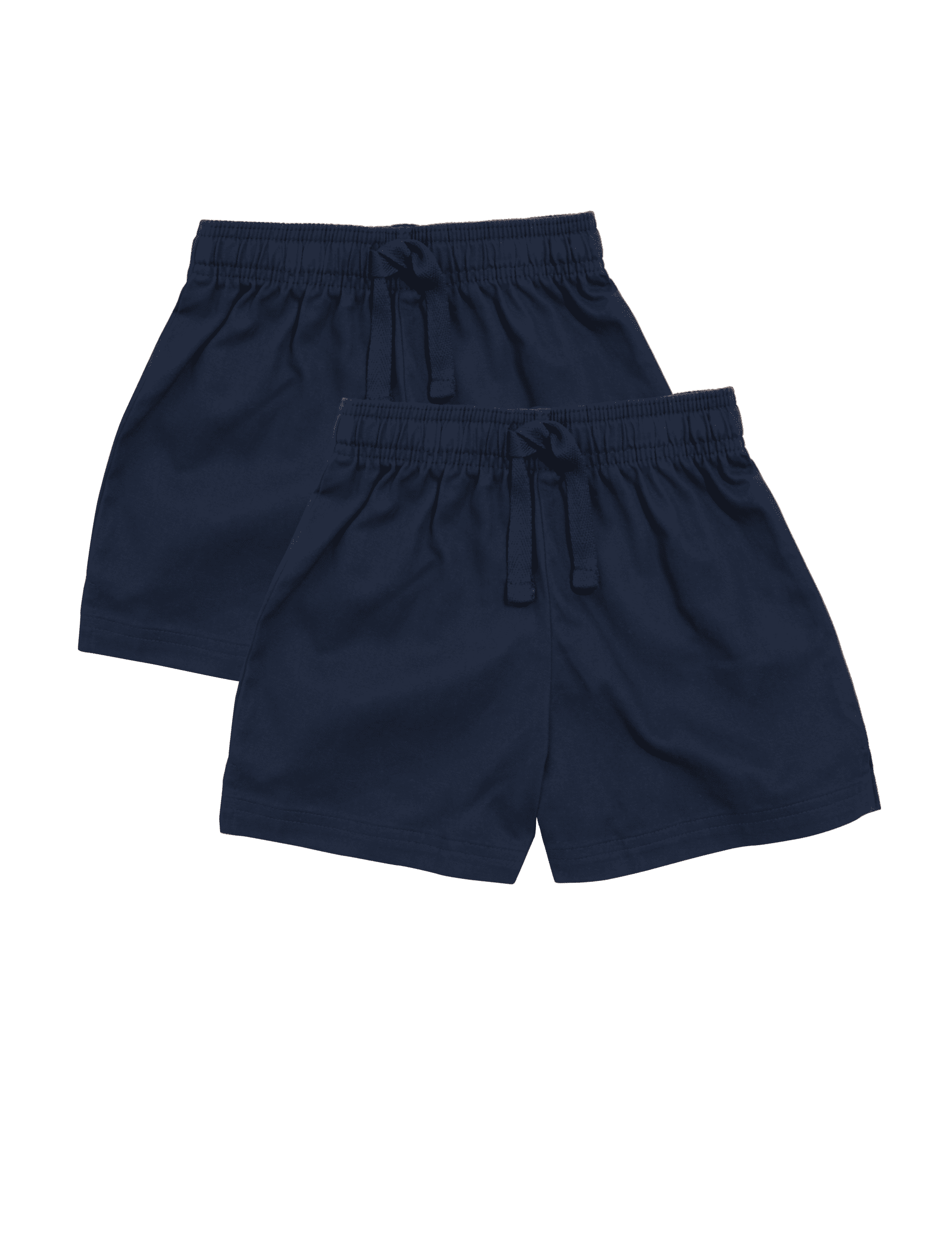 Goodmove 2 Pack Unisex Pure Cotton School Shorts (2-16 Yrs) - 4-5 Y - Navy, Black,Navy