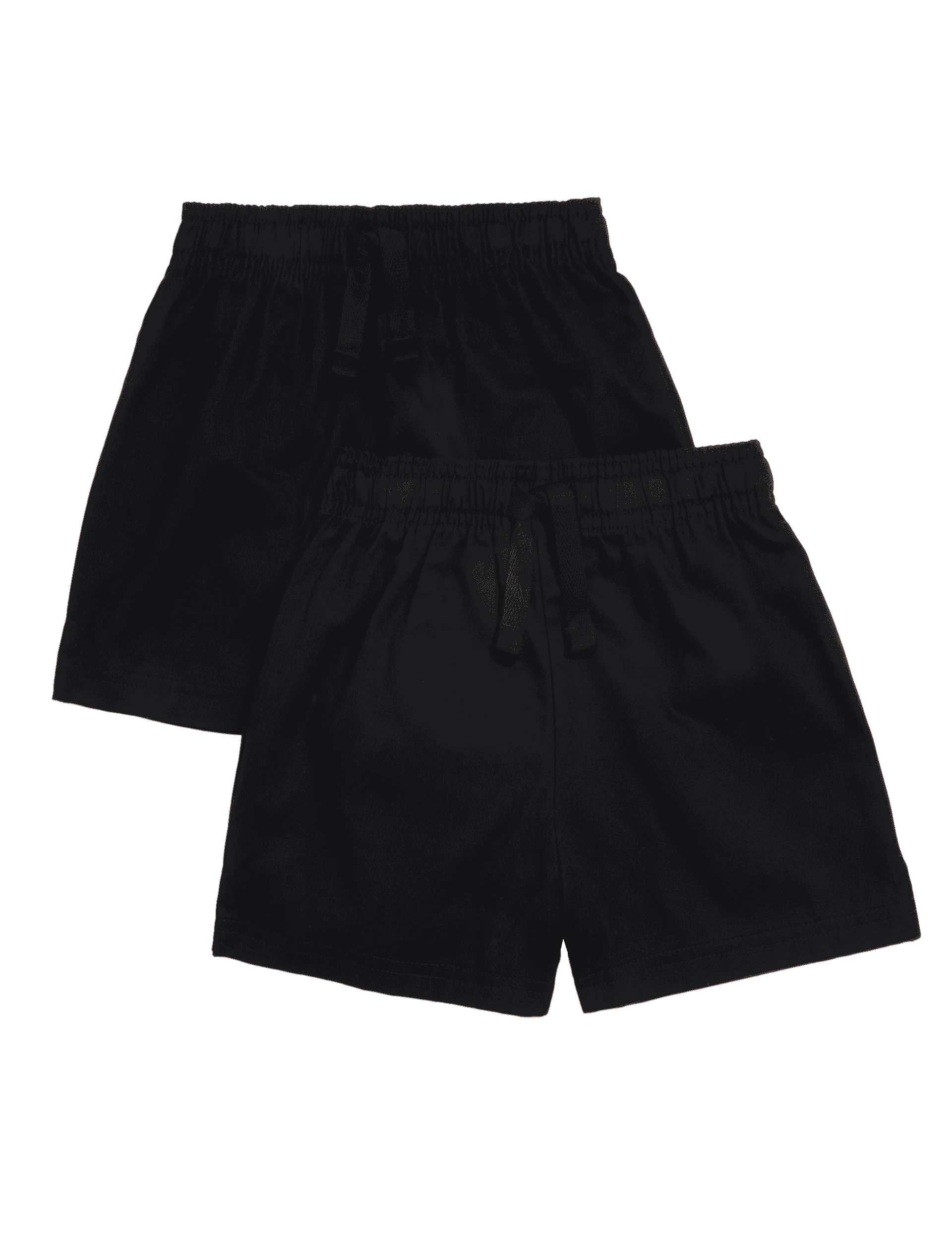 Goodmove 2 Pack Unisex Pure Cotton School Shorts (2-16 Yrs) - 15-16 - Black, Navy,Black