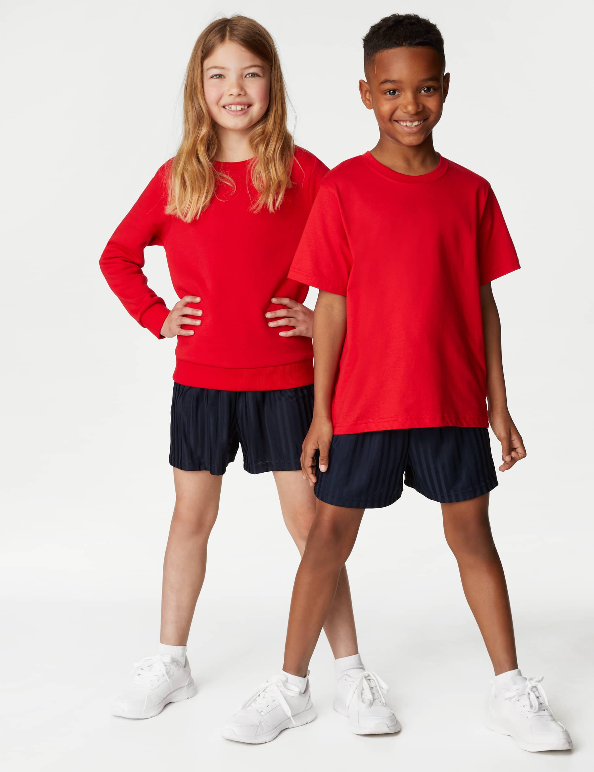 Goodmove Unisex Sports School Shorts (2-16 Yrs) - 12-13 - Navy, Black,Navy,Red