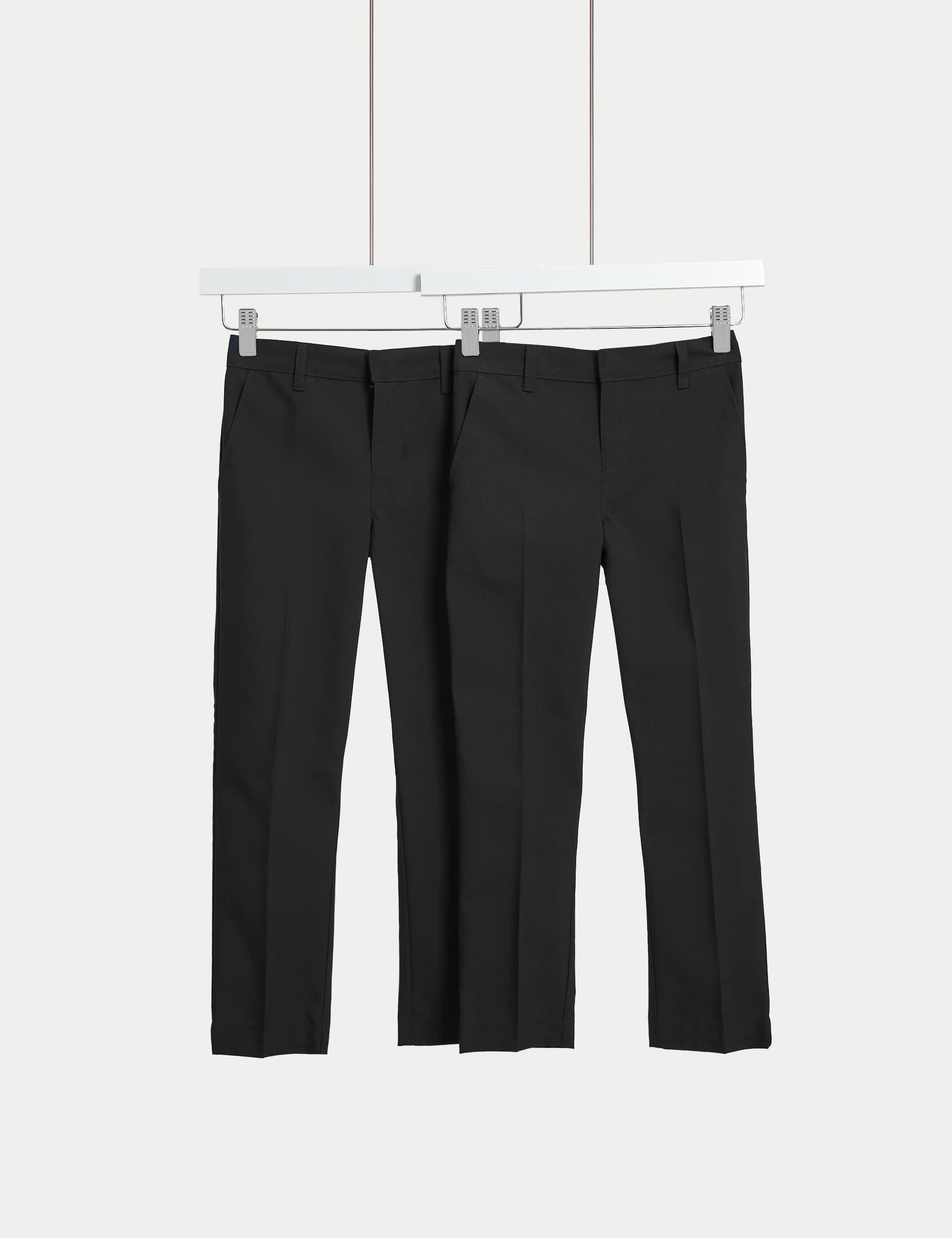 M&S 2pk Boys Skinny Leg School Trousers (2-18 Yrs)