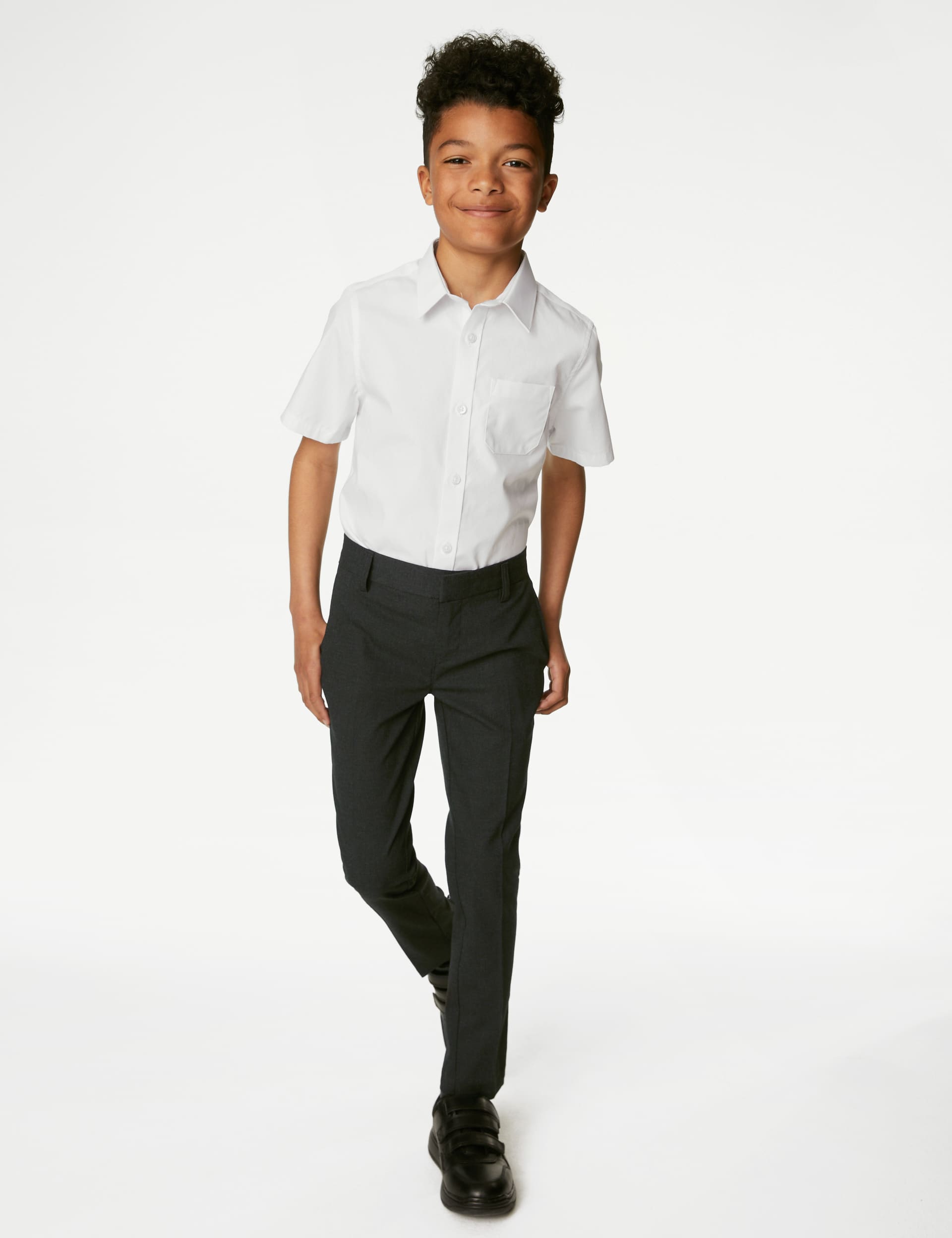 M&S Boys Super Skinny Longer Length School Trousers (2-18 Yrs) - 14-15LNG - Charcoal, Charcoal