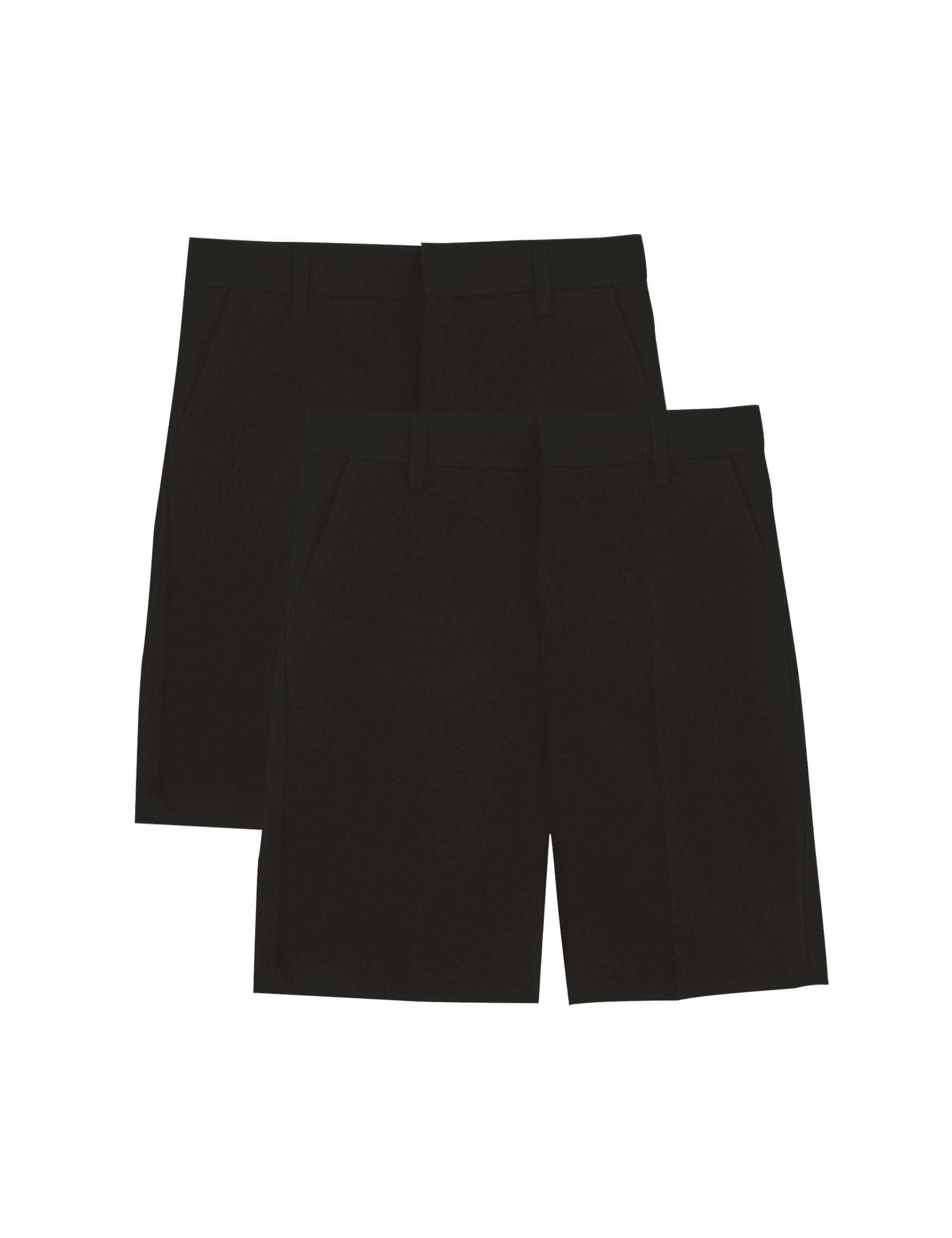 M&S Collection 2 Pack Boys Regular Leg School Shorts (2-14 Yrs) - 5-6 Y - Black, Grey,Black,Charcoal