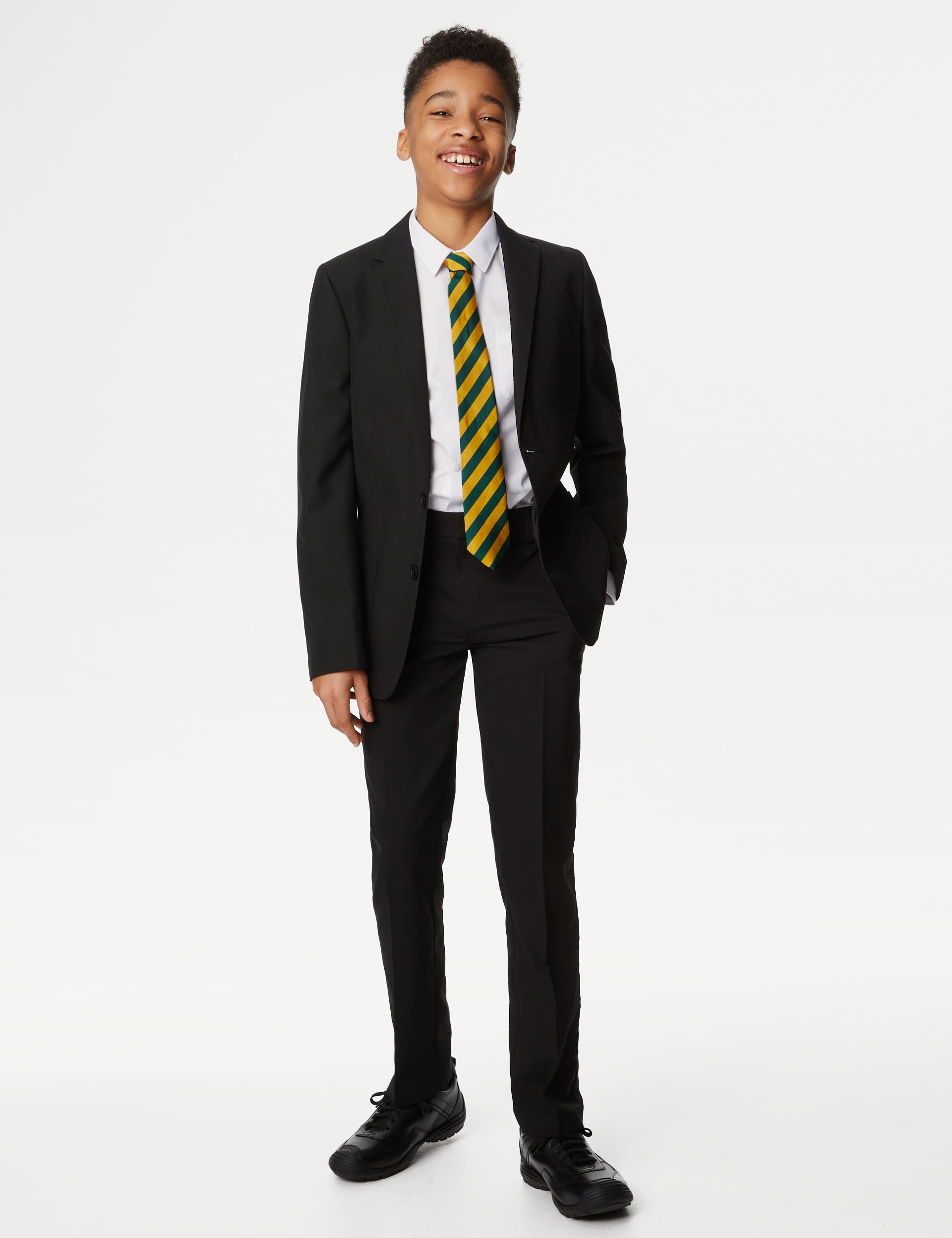 M&S Senior Boys Slim Fit School Blazer (9-18 Yrs) - 15-16 - Black, Black