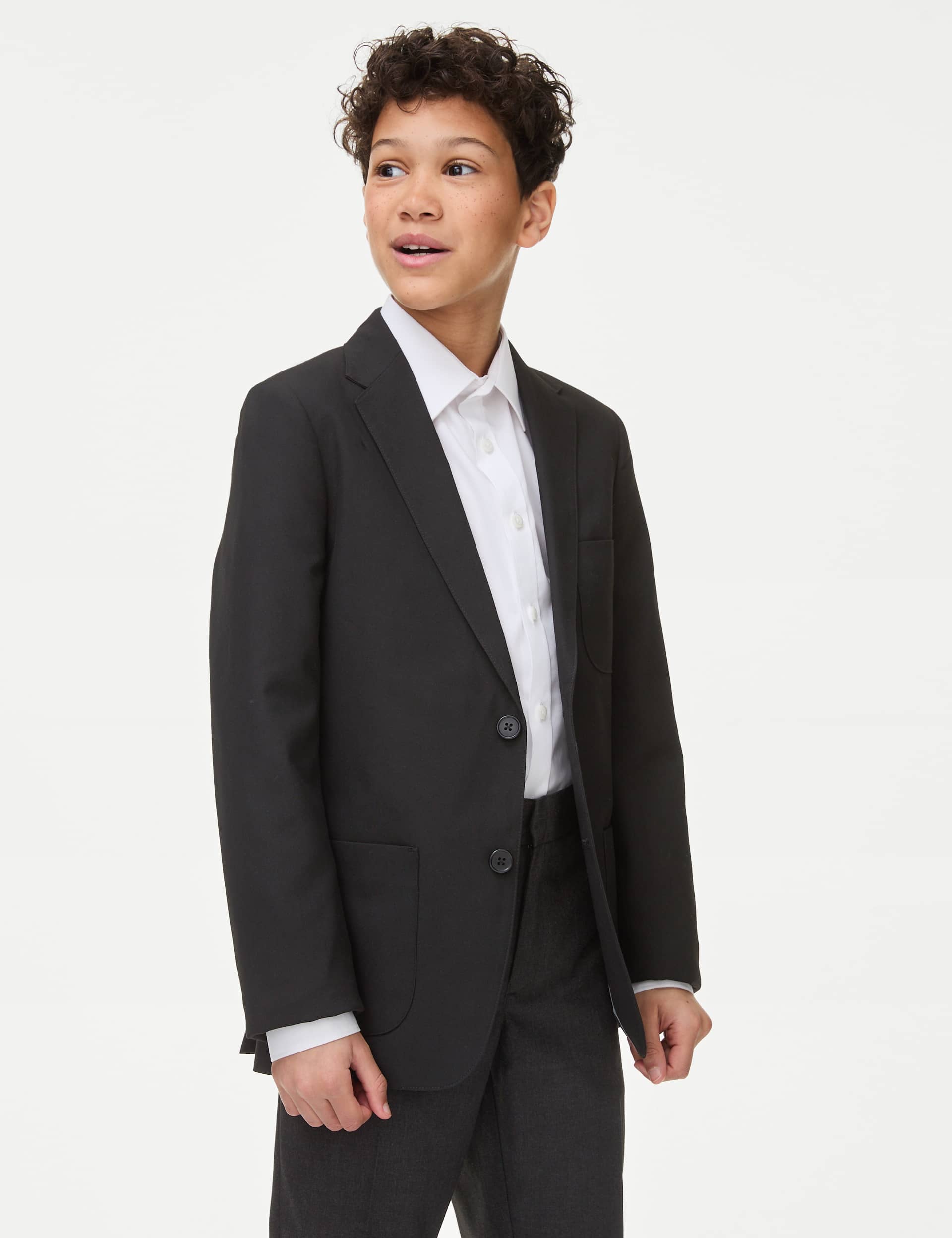 M&S Senior Boys School Slim Fit Blazer (9-18 Yrs) - 11-12 - Black, Black