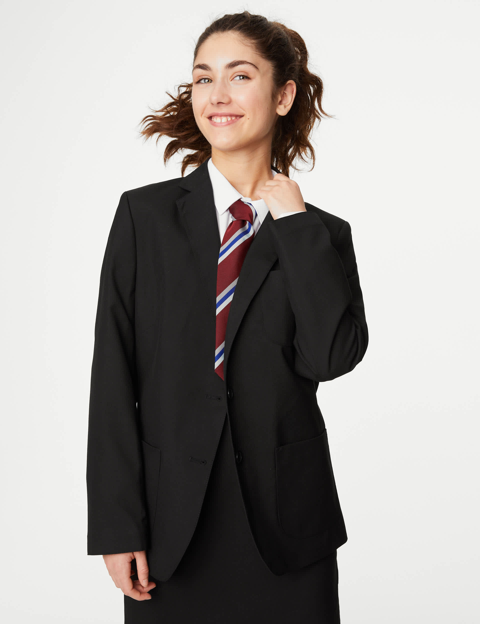 M&S Senior Girls Regular Fit School Blazer (9-16 Yrs) - 10-11 - Black, Navy,Black