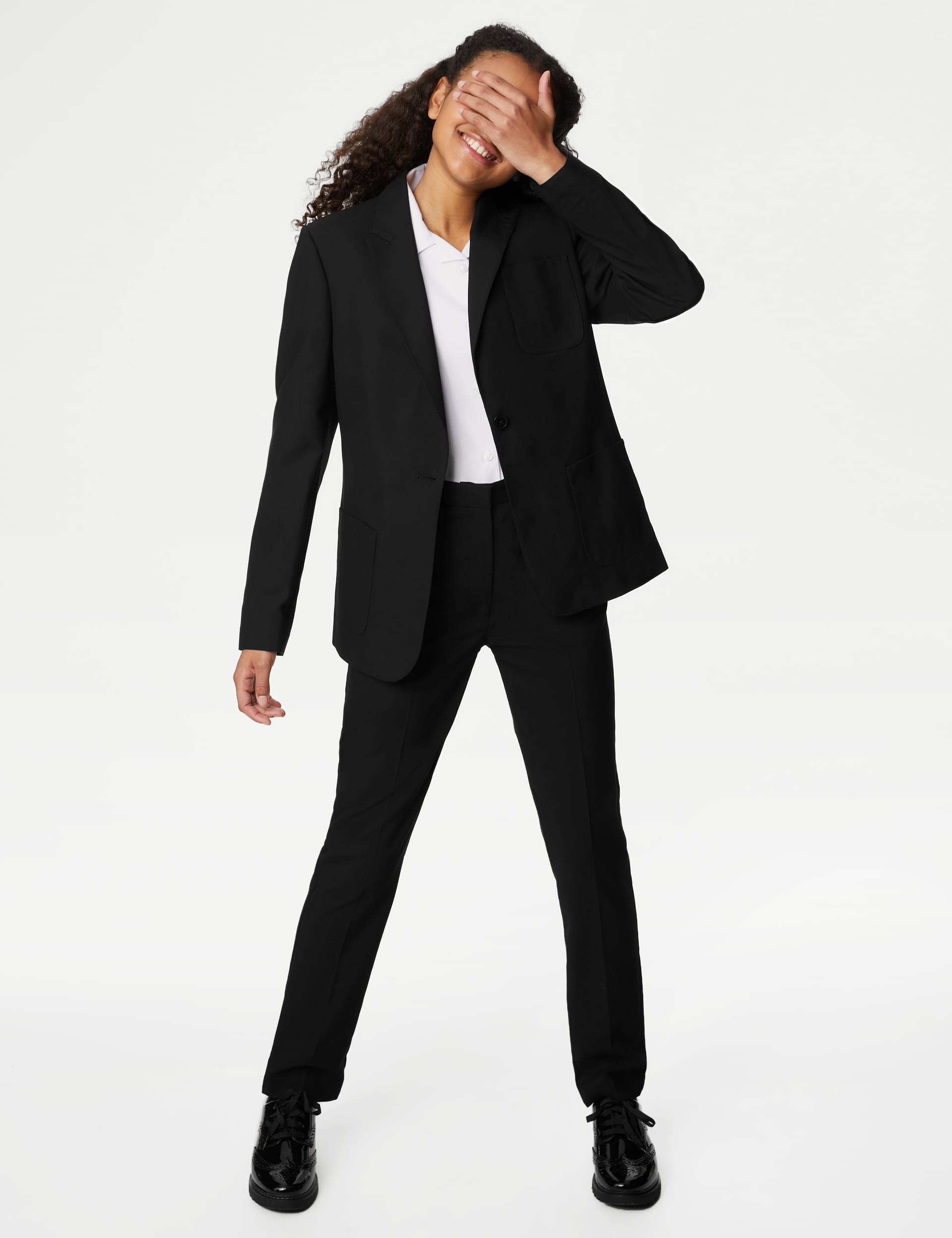 M&S Senior Girls Slim Fit School Blazer (9-18 Yrs) - 11-12 - Black, Black