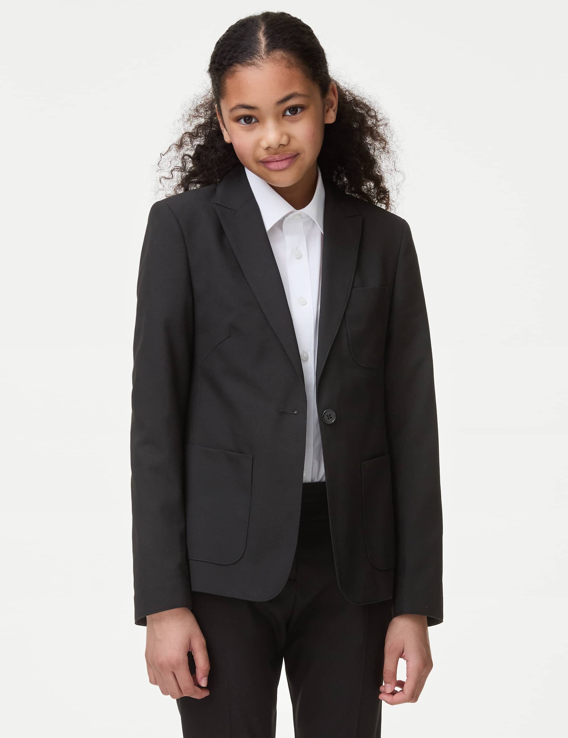 M&S Senior Girls School Slim Fit Blazer (9-18 Yrs) - 14-15 - Black, Black