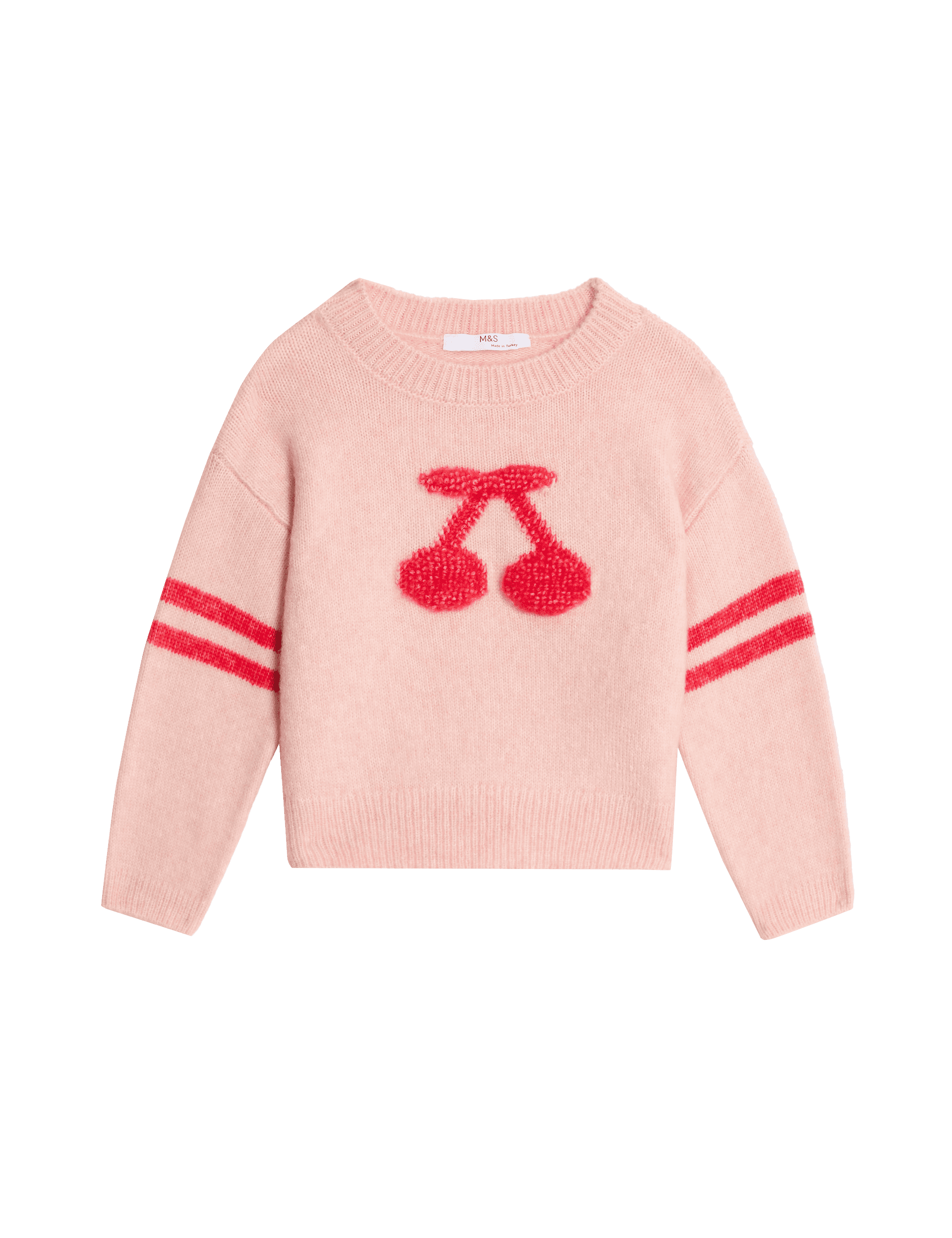 M&S Collection Girls Cherry Jumper (2-8 Yrs) - 3-4 Y - Pink, Pink