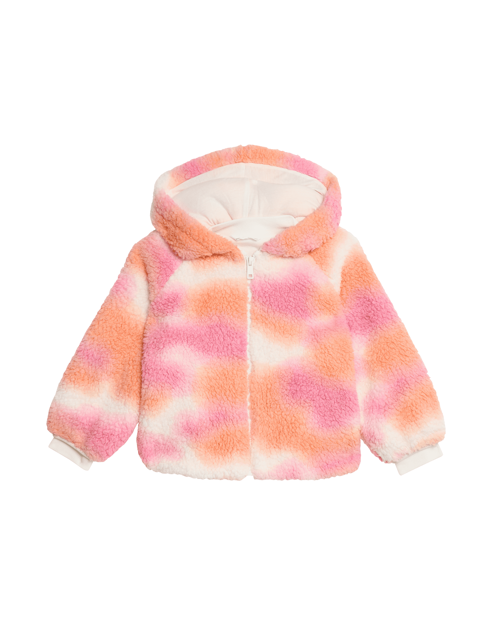 M&S Collection Girls Borg Fleece Printed Jacket (1-10 Yrs) - 2-3 Y - Pink Mix, Pink Mix