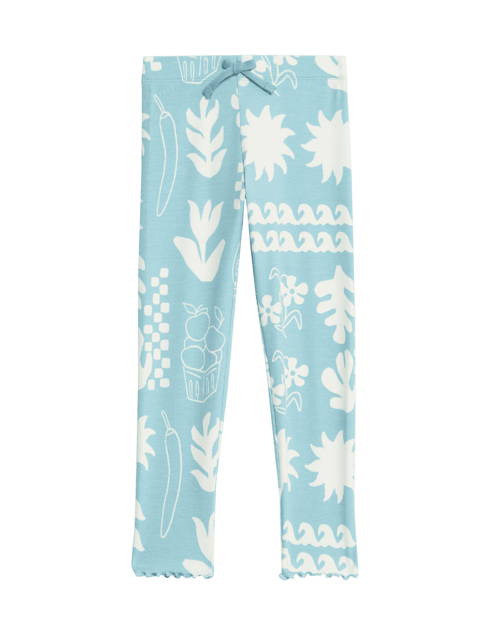 M&S Collection Girls Cotton Rich Patterned Leggings (2-8 Yrs) - 4-5 Y - Mint, Mint