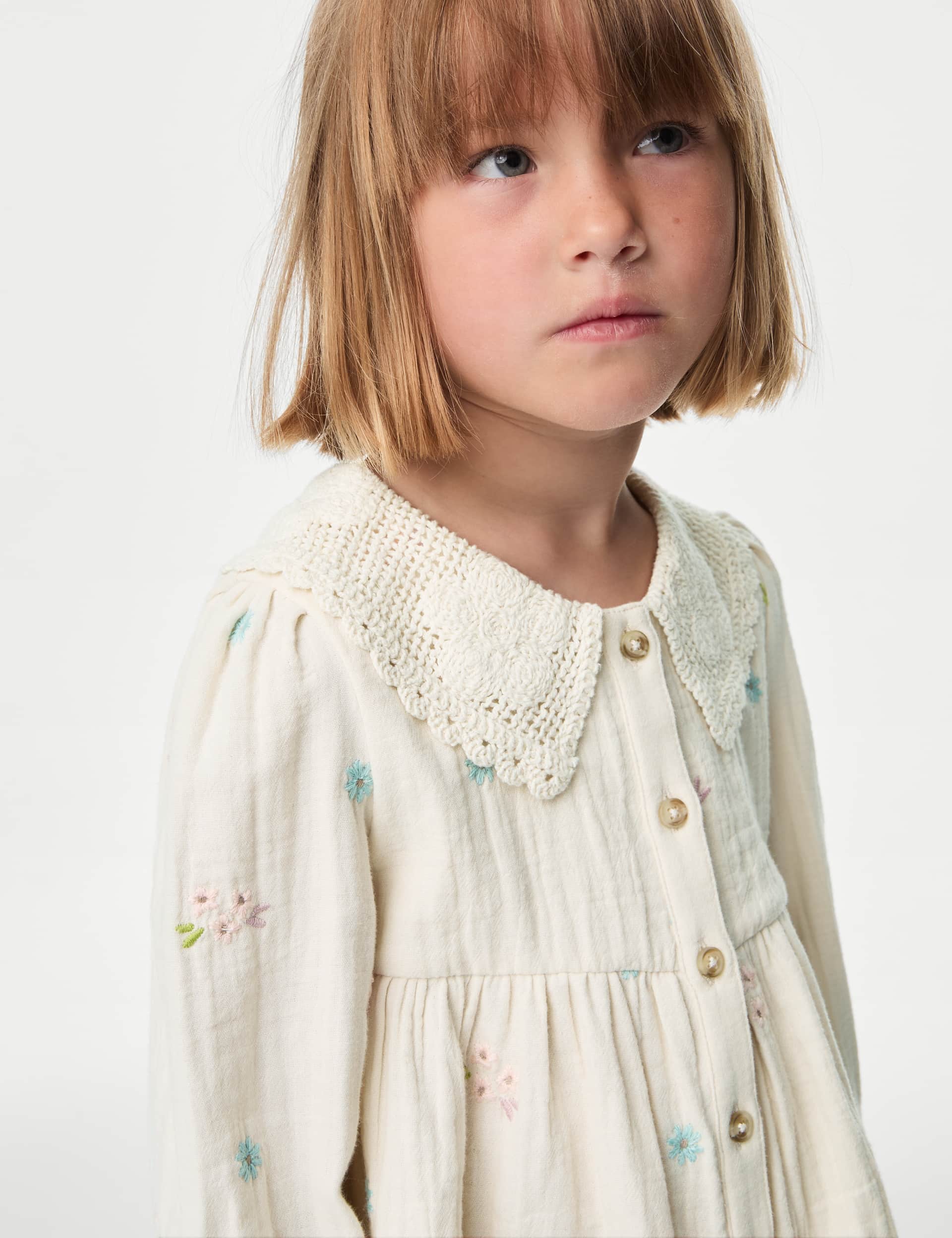 M&S Girls Pure Cotton Embroidered Top (2-8 Yrs)