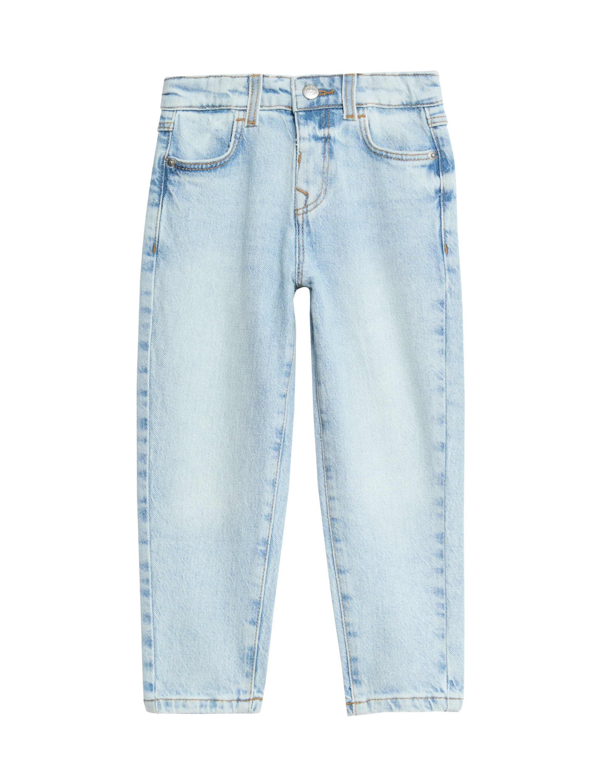 M&S Collection Girls Mom Denim Jeans (2-8 Yrs) - 7-8 Y - Light Denim, Dark Denim,Light Denim