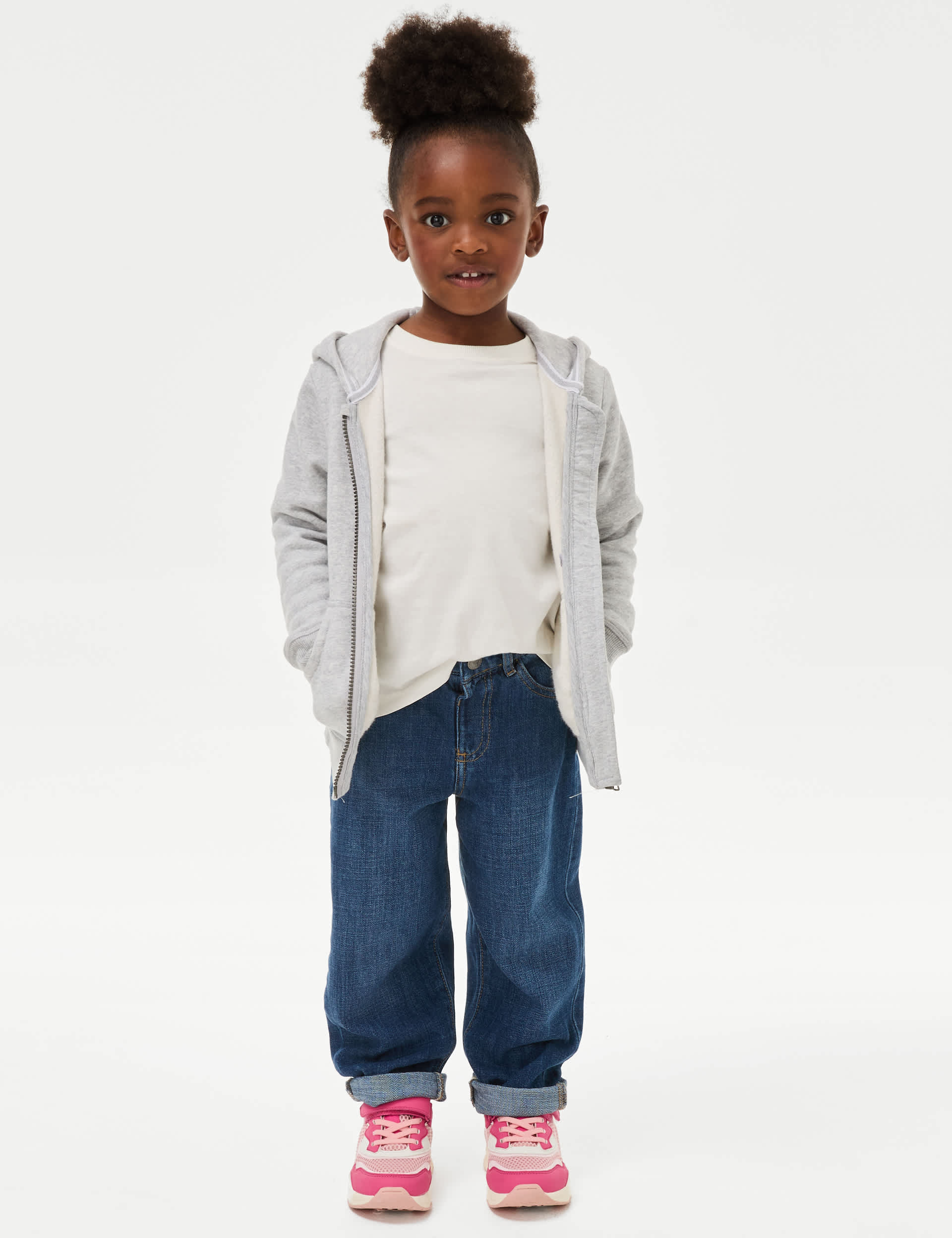 M&S Girls Mom Denim Jeans (2-8 Yrs)