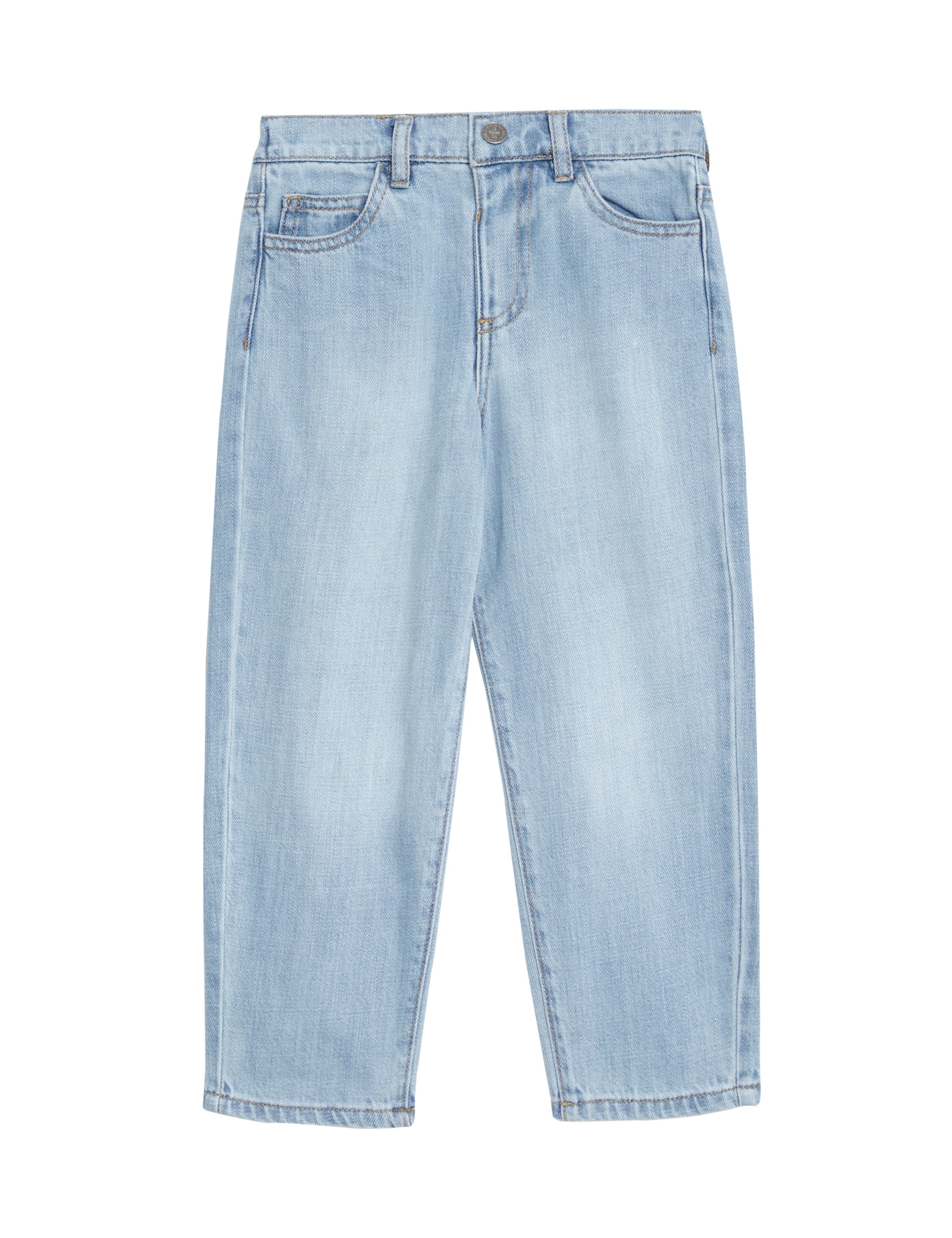 M&S Collection Girls Mom Denim Jeans (2-8 Yrs) - 6-7 Y, Light Denim,Dark Denim,Denim