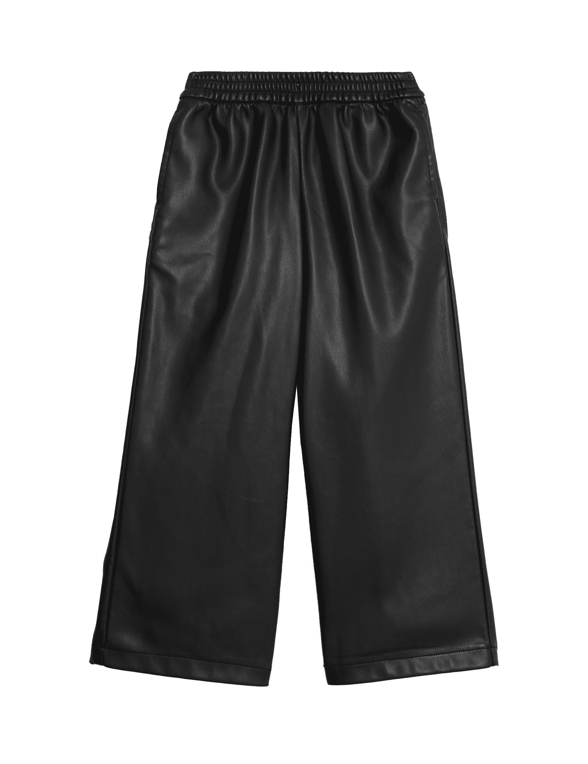 M&S Collection Girls Faux Leather Trousers (2-8 Yrs) - 5-6 Y - Black, Black