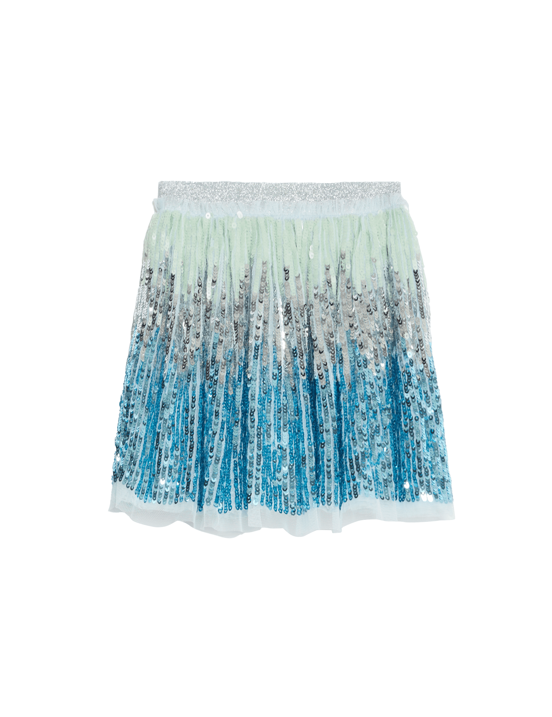 M&S Collection Girls Sequin Elasticated Waist Mini Tutu Skirt (2-8 Yrs) - 5-6 Y - Silver, Silver