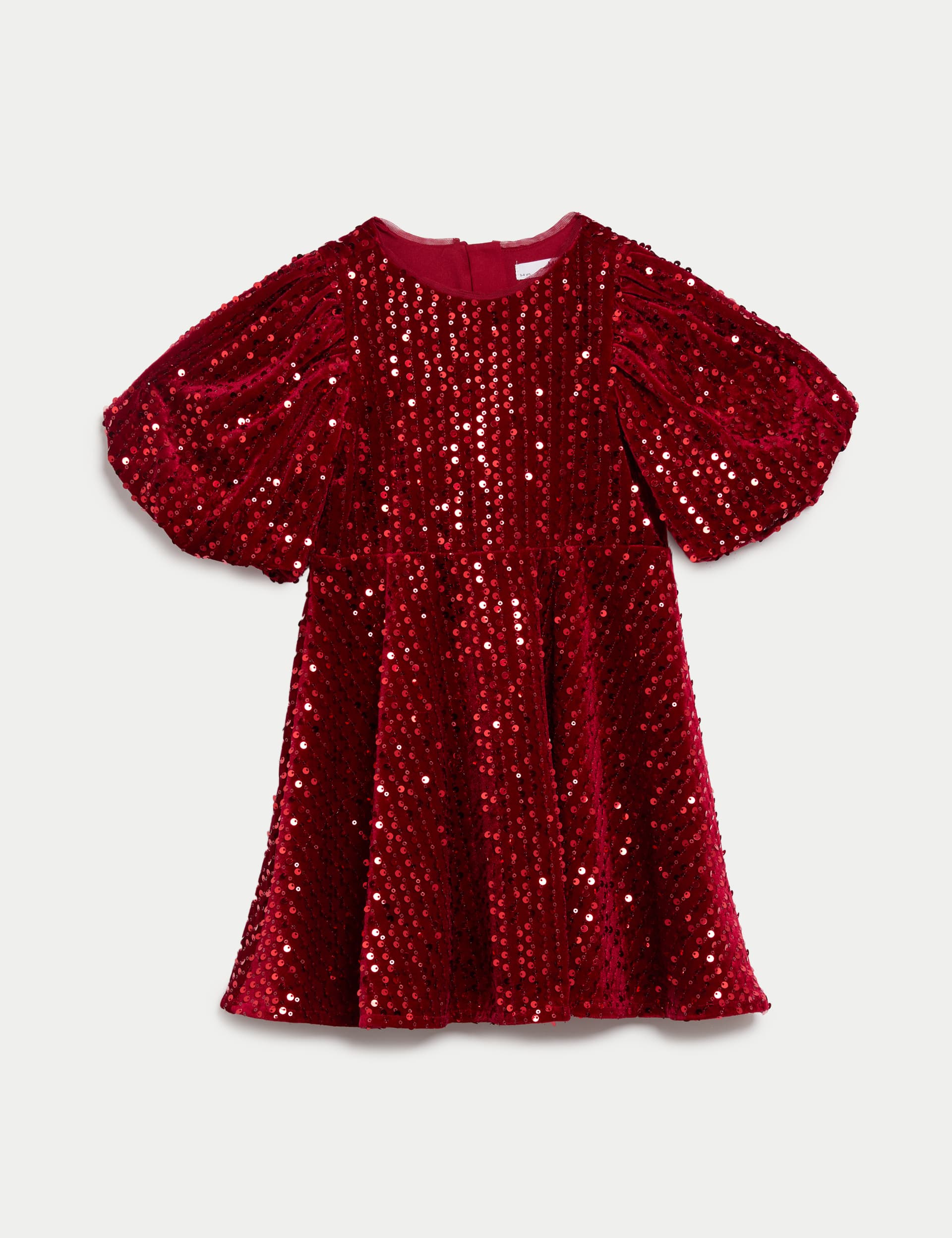 M&S Girls Velvet Sequin Dress (2-8 Yrs)
