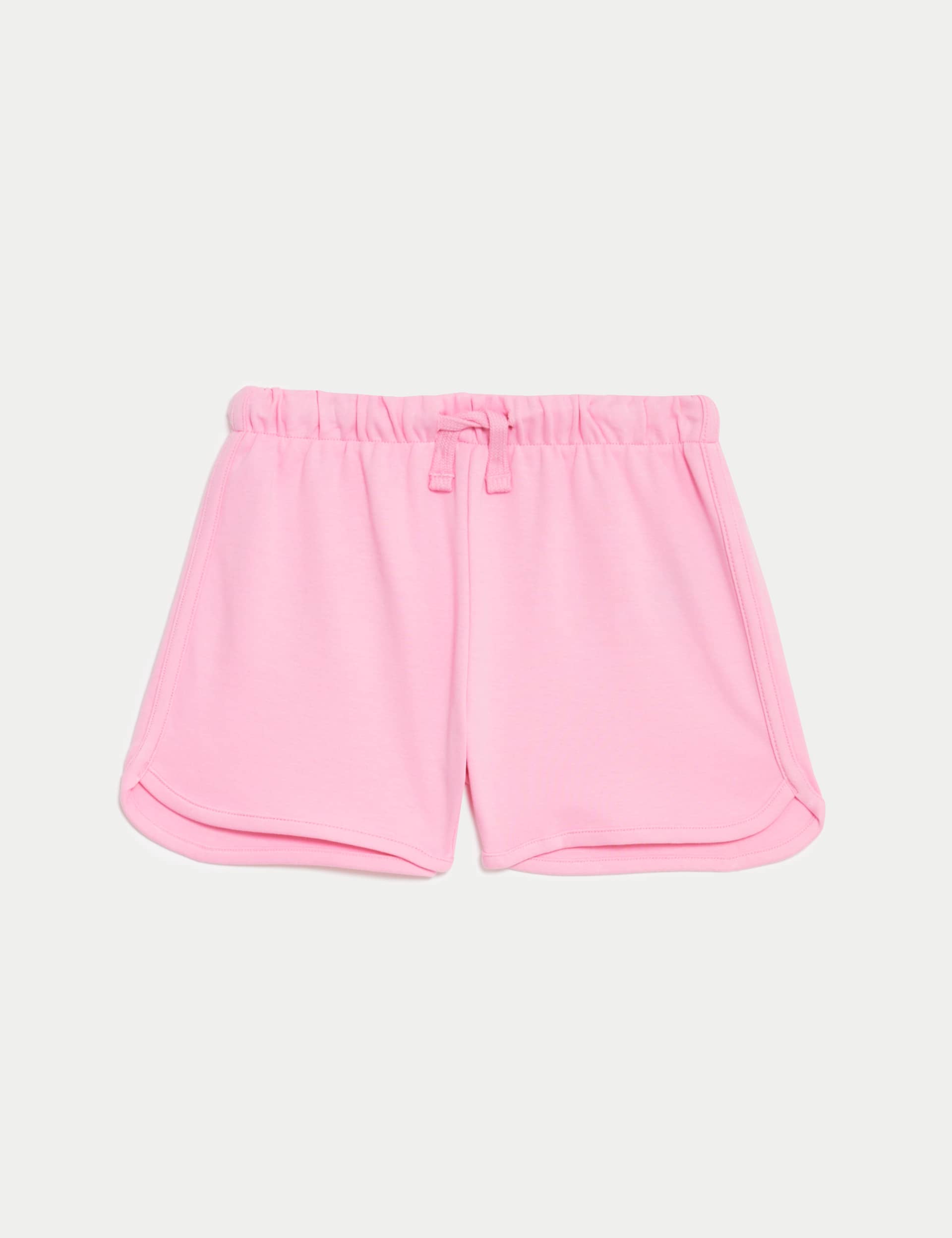 M&S Girls Pure Cotton Runner Shorts (2-8 Yrs) - 4-5 Y - Bright Pink, Turquoise,Bright Pink,Purple